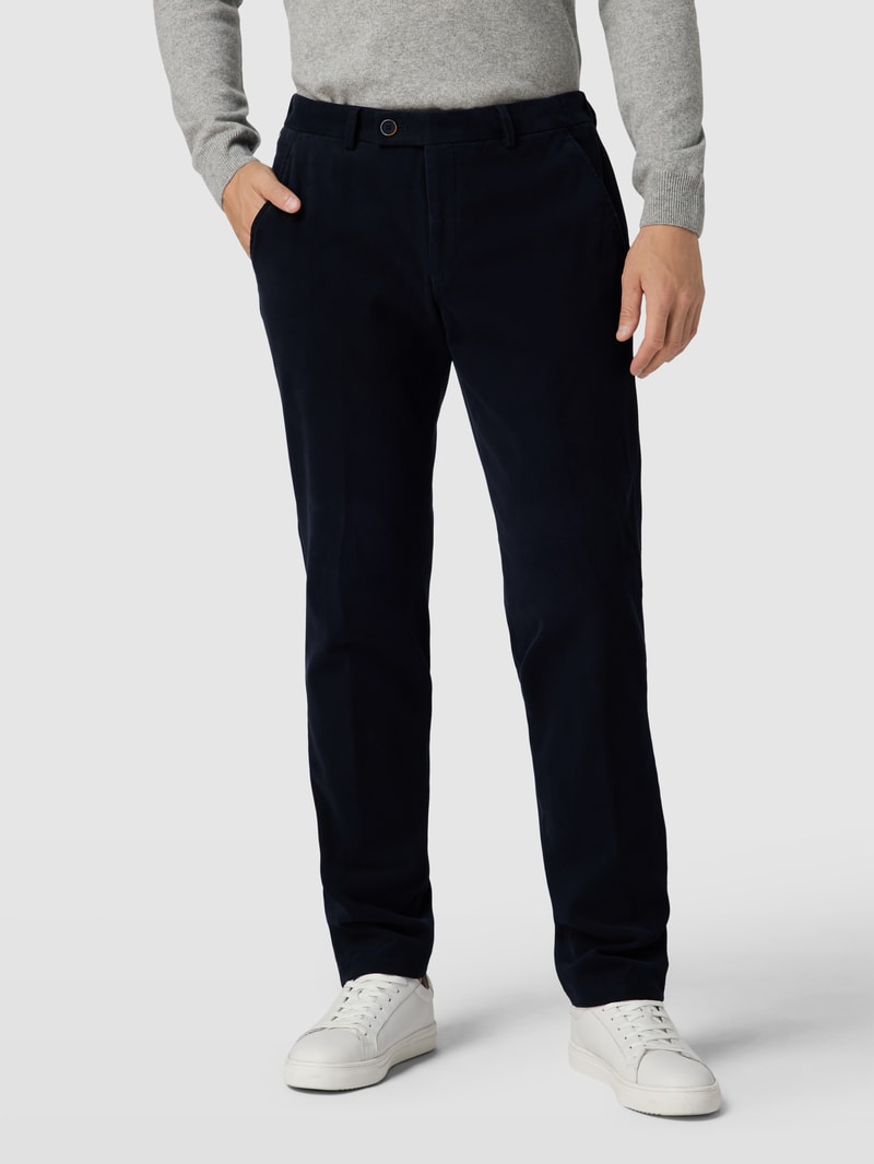 Hose mit Eingrifftaschen Modell 'Trento' in marineblau