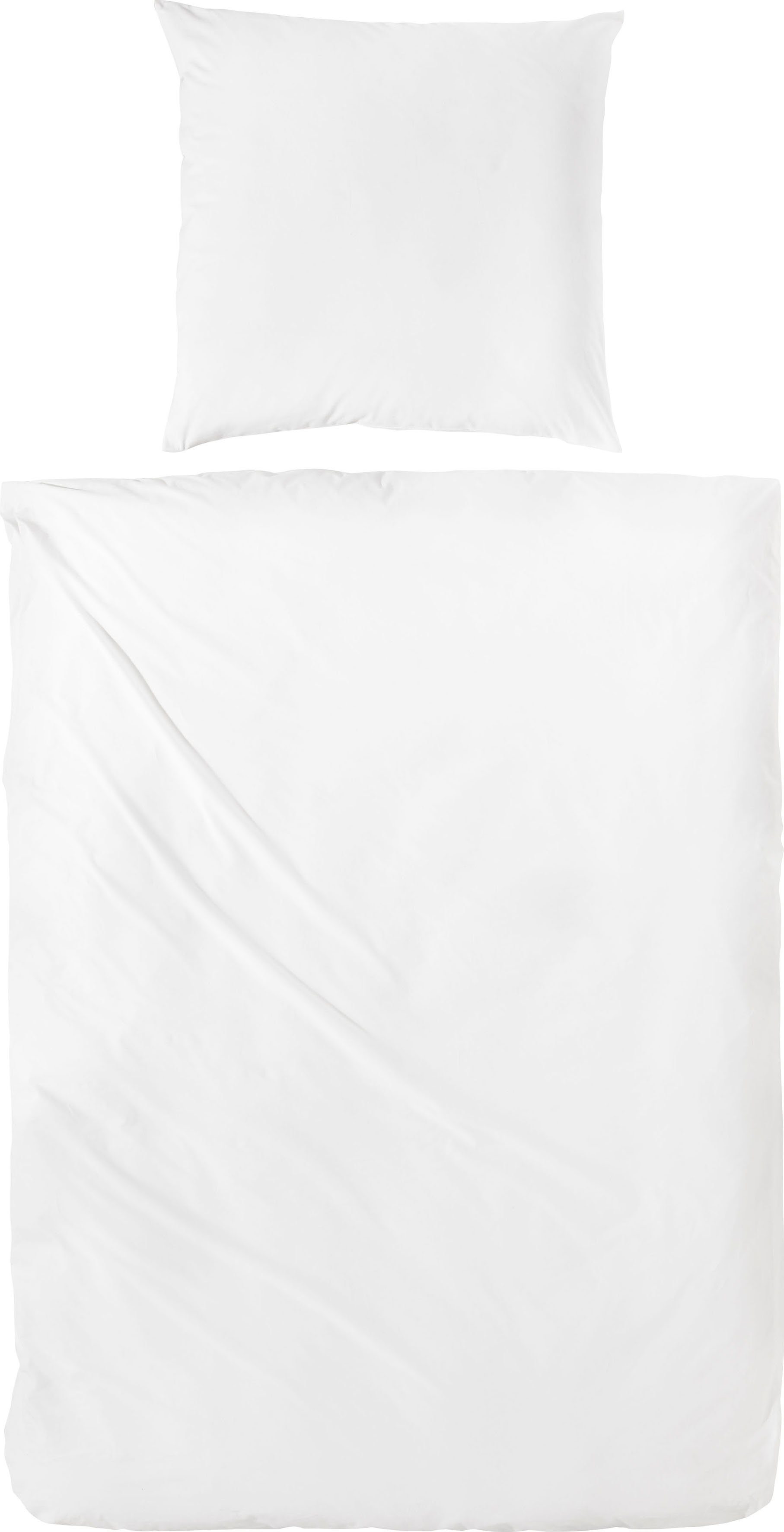 Bettwäsche Uni Luxus-Satin in Gr. 135x200, 155x220 oder 200x200 cm, Primera, Satin, 2 teilig, Bettwäsche aus Baumwolle, unifarbene Bettwäsche mit Reißverschluss