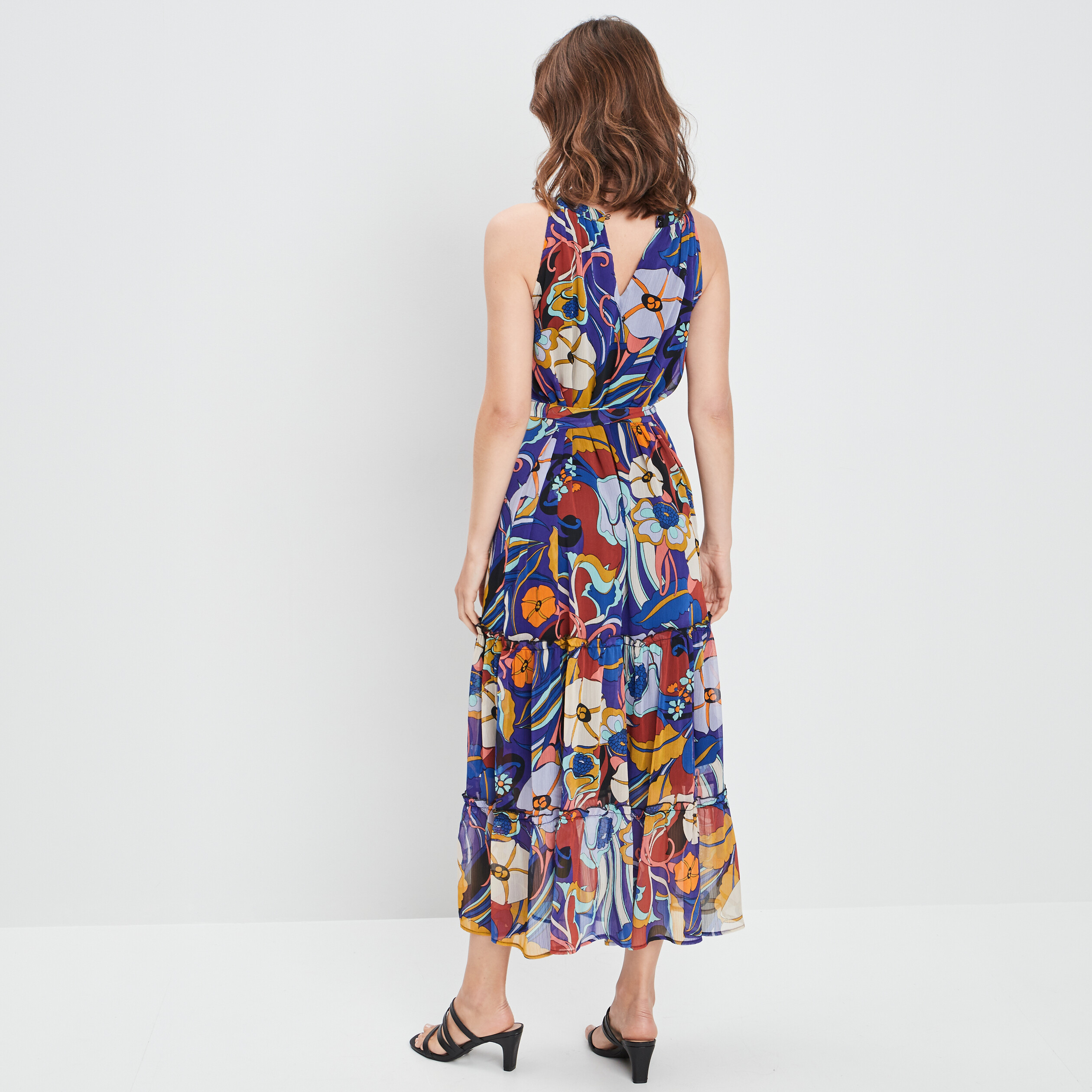Robe longue droite fluide violet femme | La Halle