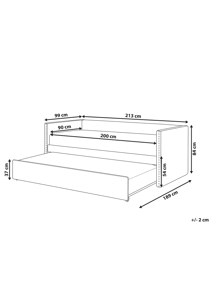 Beliani Tagesbett TROYES in Grau - (W) 99 x (H) 84 x (L) 213 cm günstig kaufen onesize