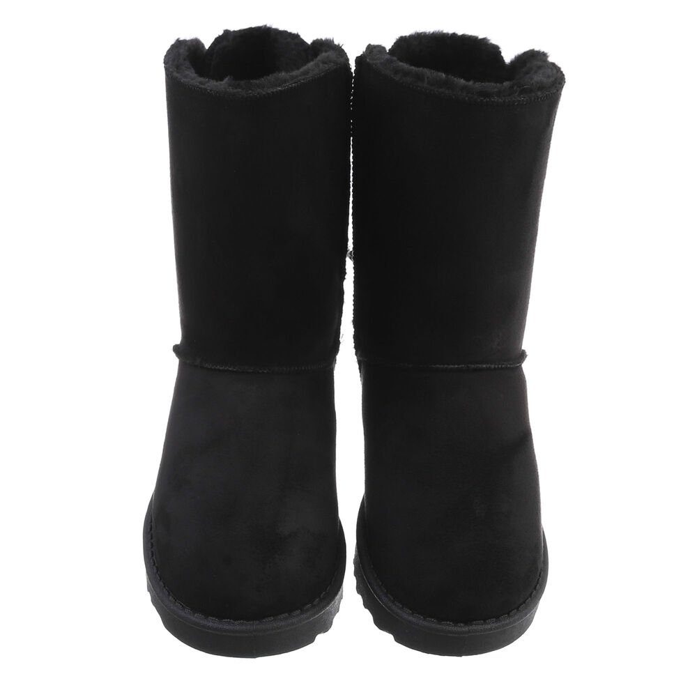Ital-Design Damen Snowboots Freizeit Snowboots Flach Flache Stiefeletten in Schwarz