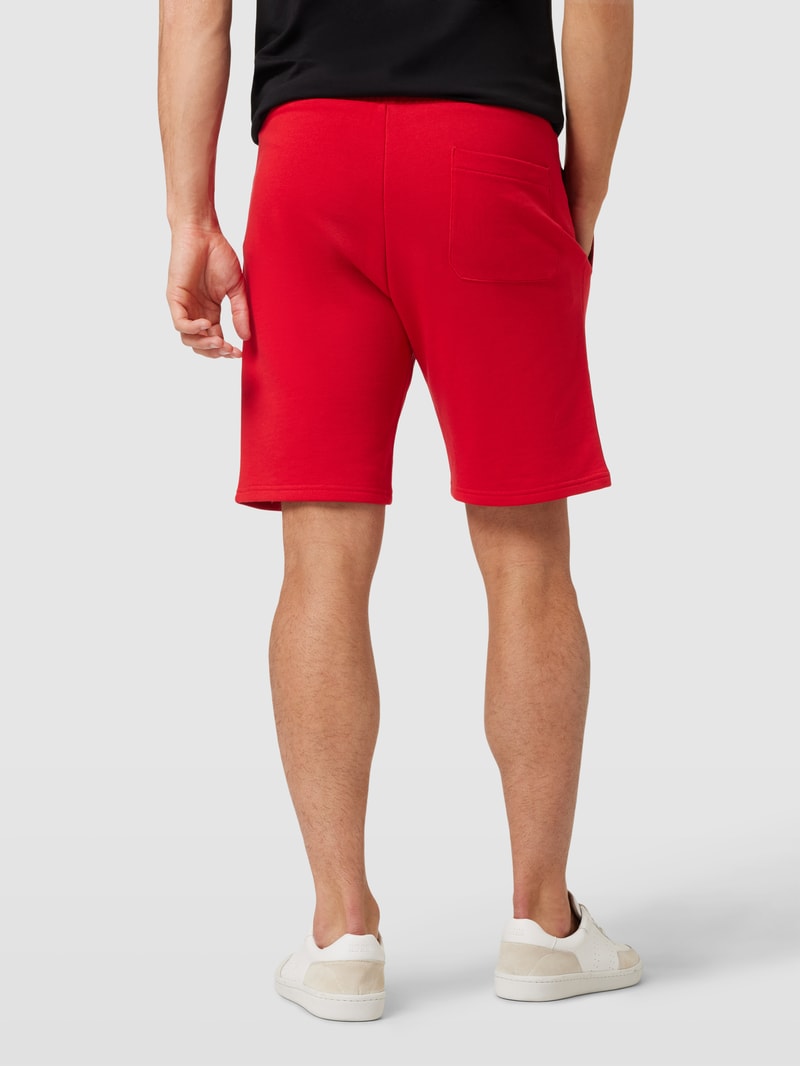 Sweatshorts aus Baumwolle mit Label-Detail in rot