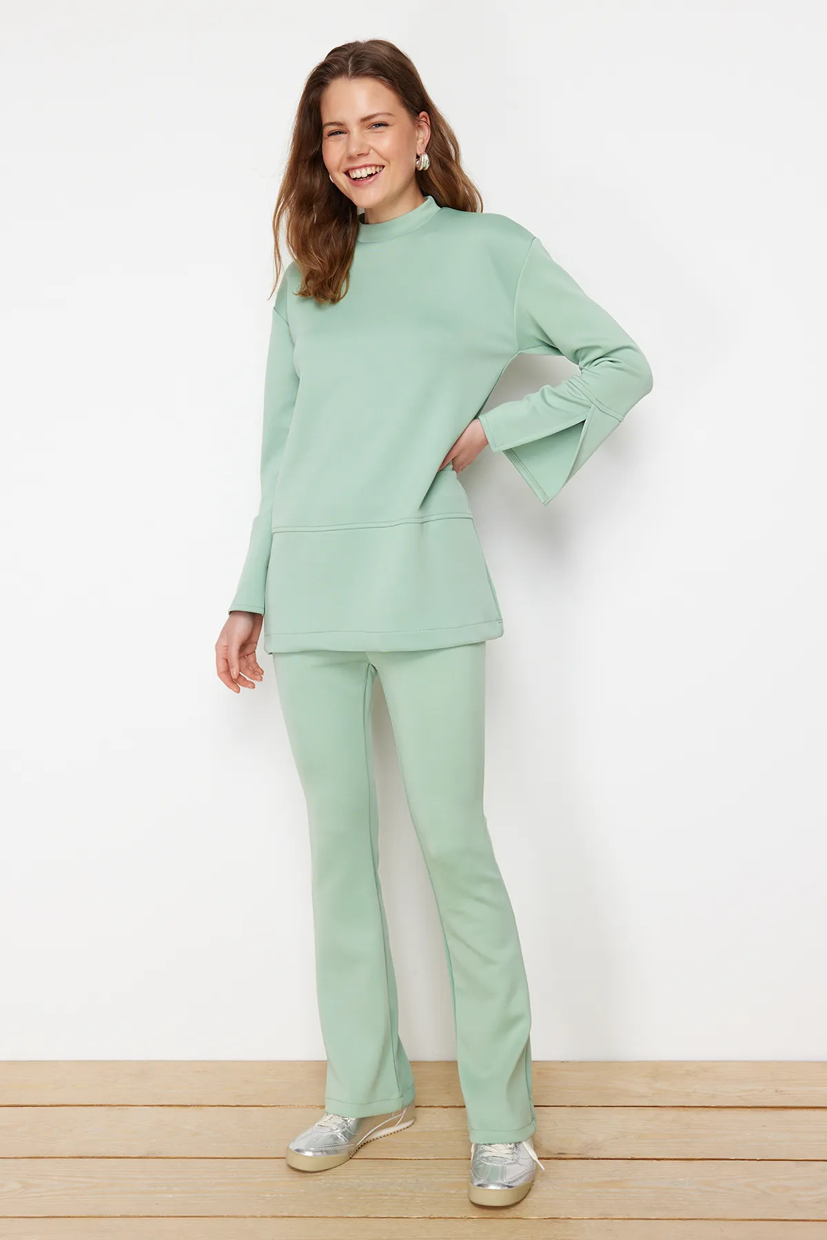 Trendyol Modest  Mint Diver/Scuba Strick-Ober- und Unterteil-Set TCTSS24US00050