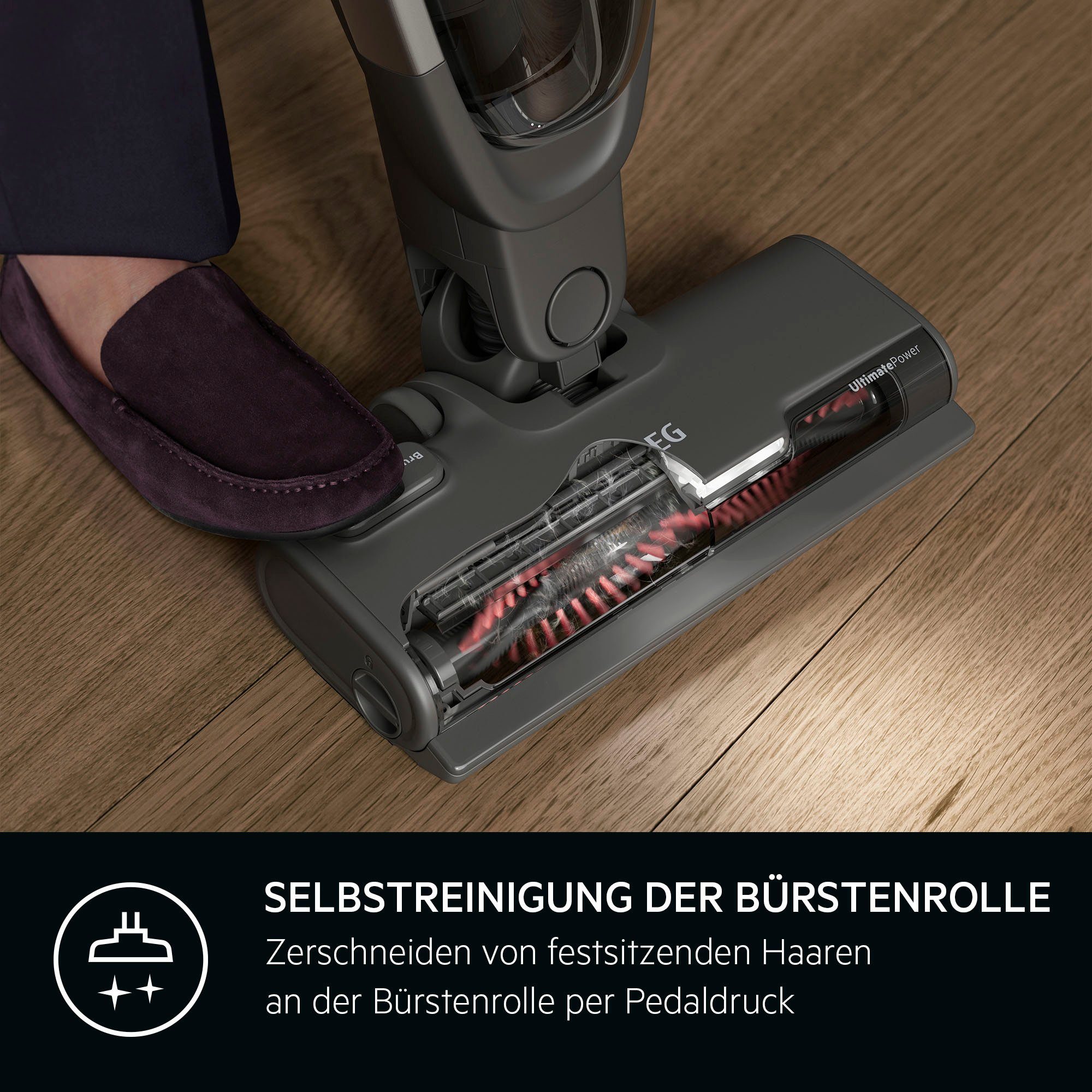 AEG Akku-Hand-und Stielstaubsauger CLEAN ÖKO 6000 (AS62B25ÖKO), beutellos, 2in1, leise 79dB(A), 47 % Recyclingmaterial, bis zu 55 Min. Laufzeit