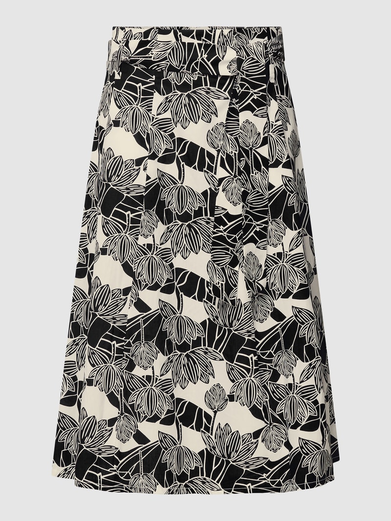 Midirock mit Allover-Print in beige