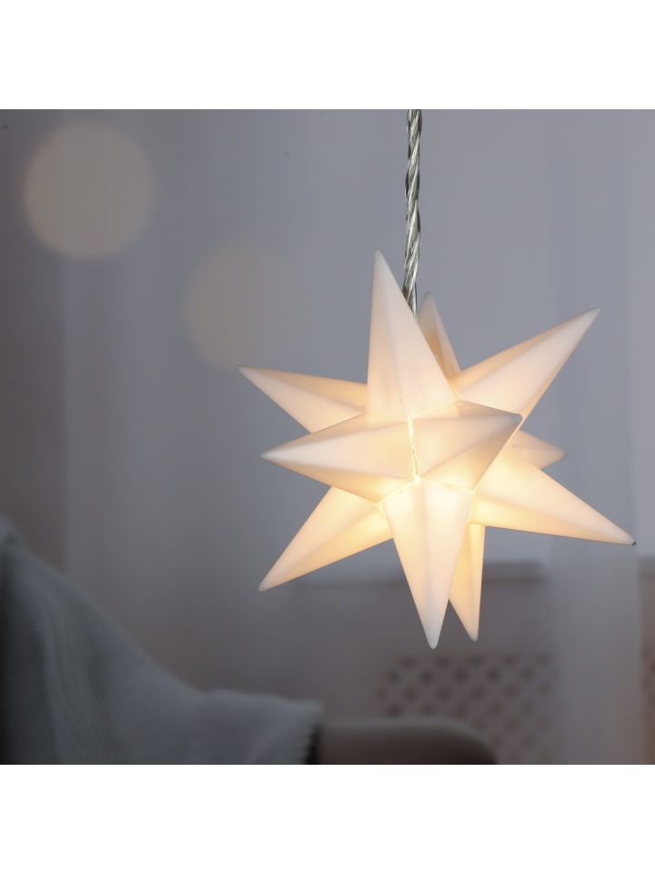 MARELIDA LED Lichtervorhang 3D Sterne 9 weiße Stern L: 160cm in weiß günstig kaufen onesize
