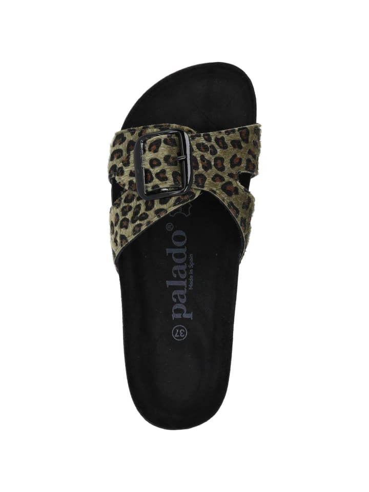palado Pantoletten in Leo Kaki Grün günstig kaufen