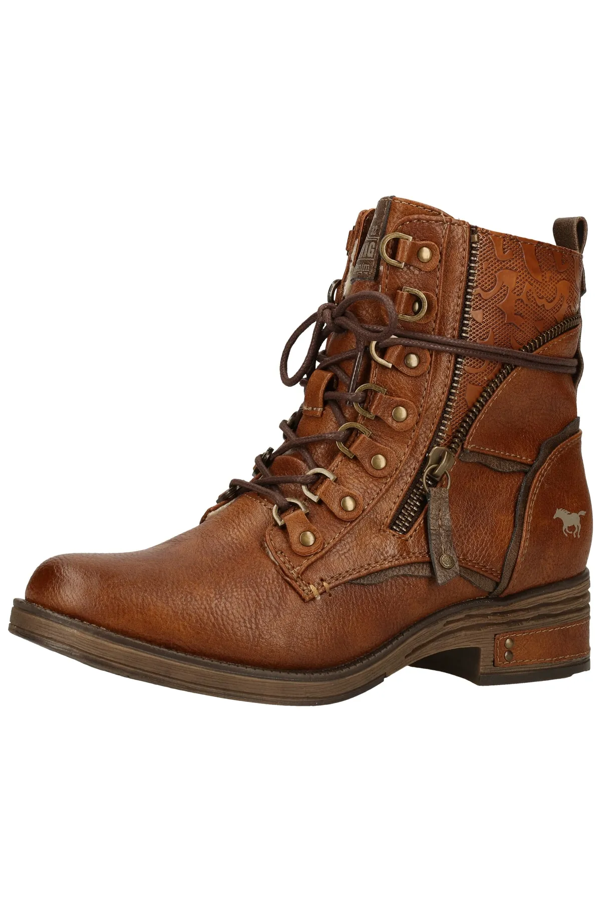 Mustang  Stiefelette - Braun - Blockabsatz