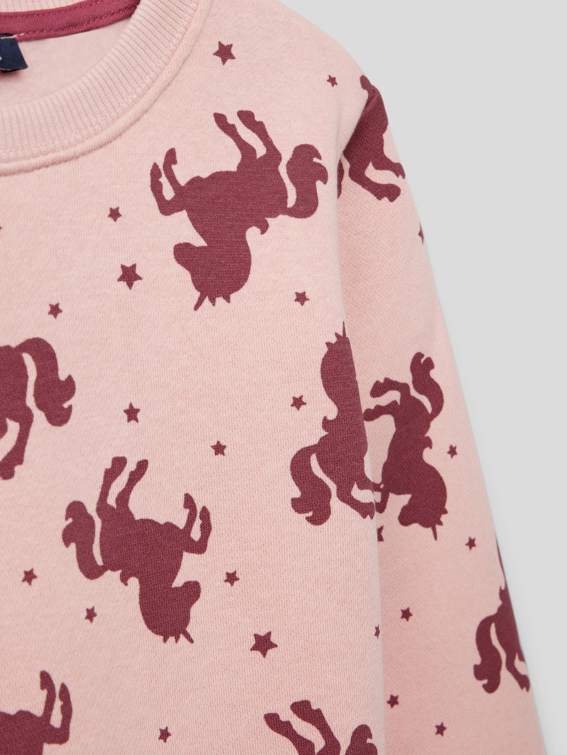 Sweatshirt mit Allover-Muster in rosa