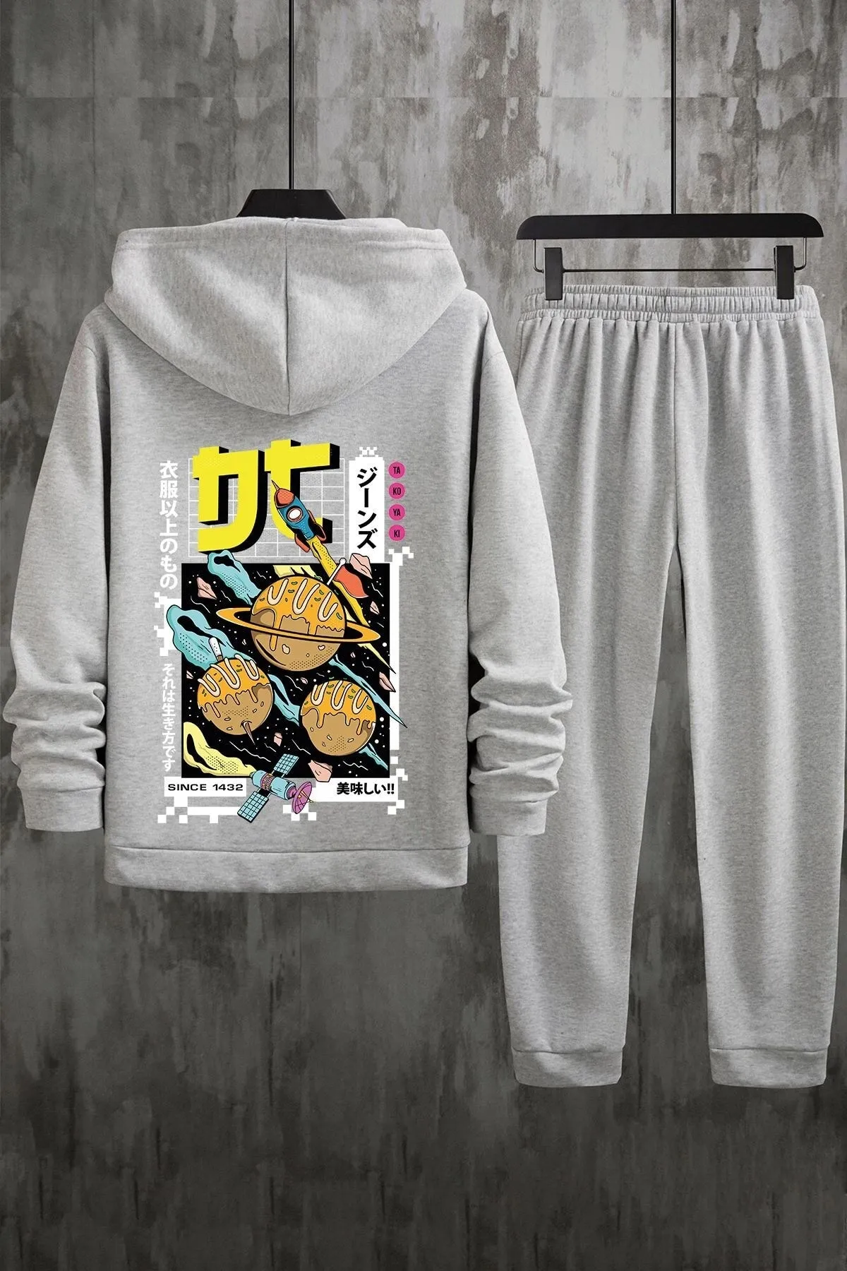 uyguntarz  Bedrucktes Unisex-Trainingsanzug-Set Tokoyaki