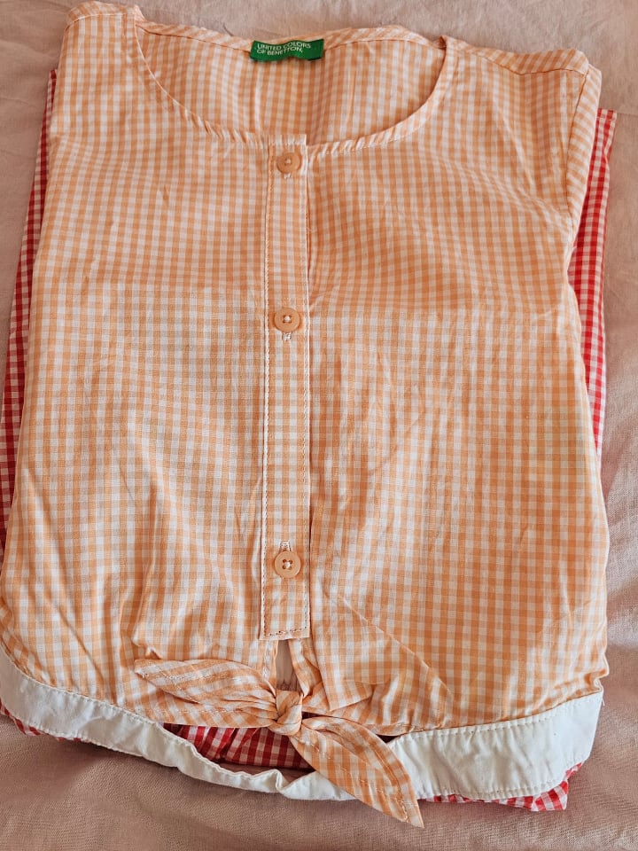 Benetton Kleid in Orange/ Rot günstig kaufen 140