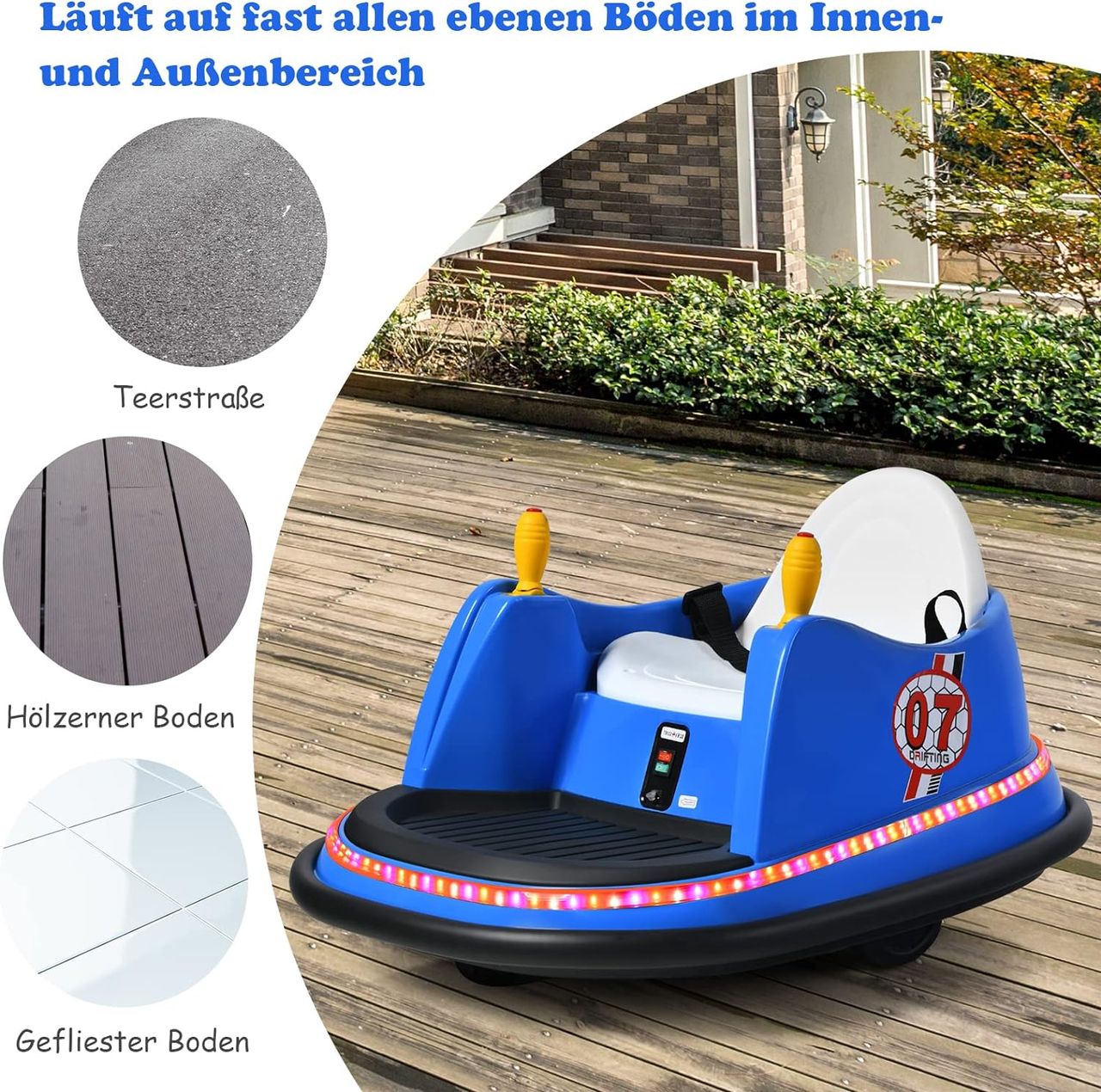 Costway 6V Aufsitz Autoscooter mit bunten Lichtern und Musik