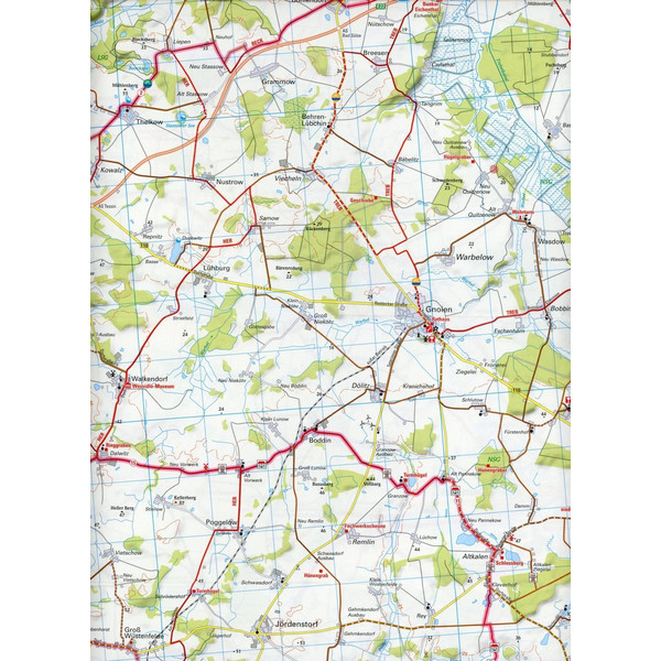 ADFC-Regionalkarte Mecklenburgische Schweiz Vorpommersche Seenplatte 1:75.000 - Fahrradkarte
