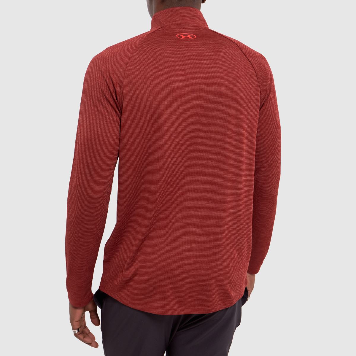 Under Armour – Röda tech-tröjor med textur och halv dragkedja