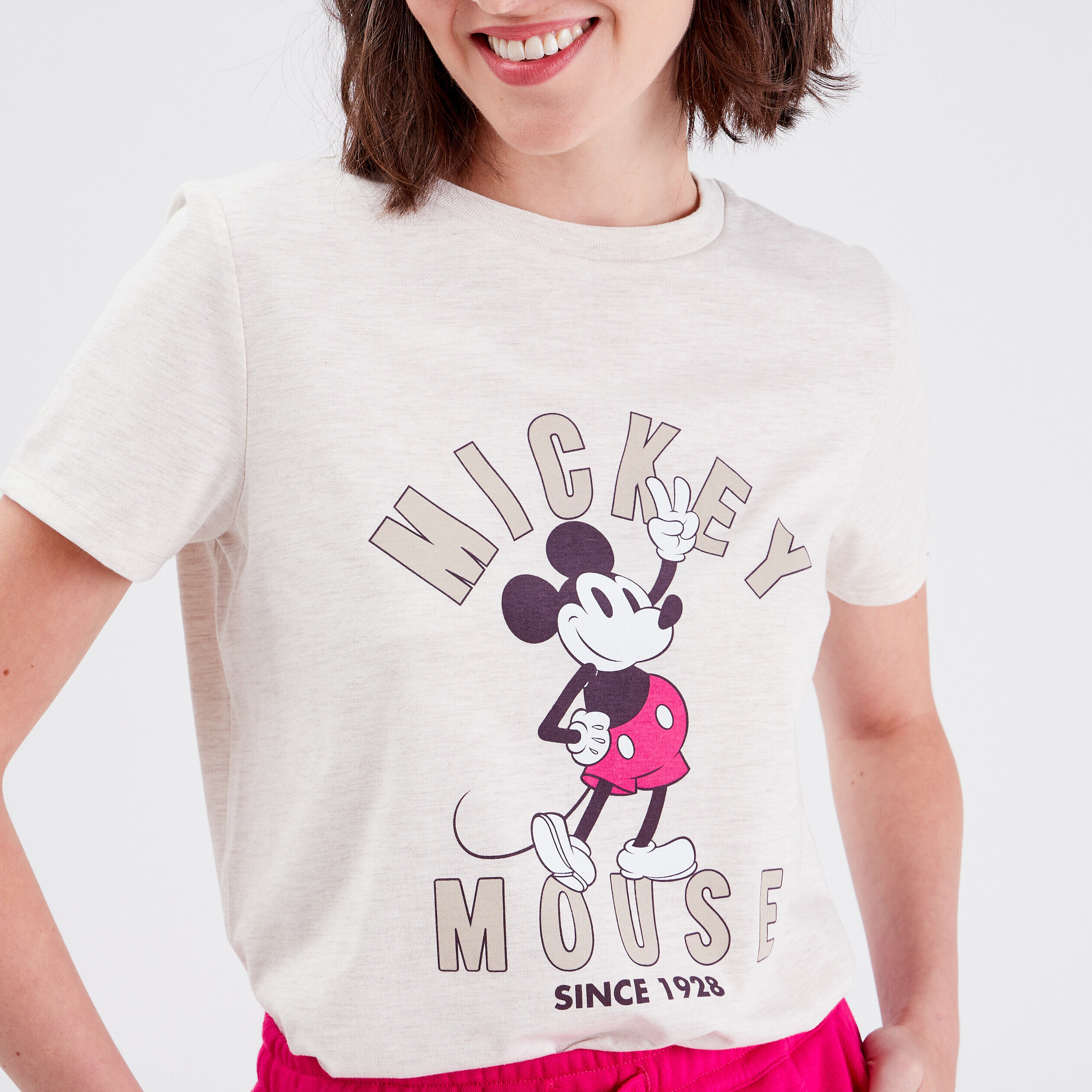 T-shirt manches courtes Mickey sable femme | Cache Cache