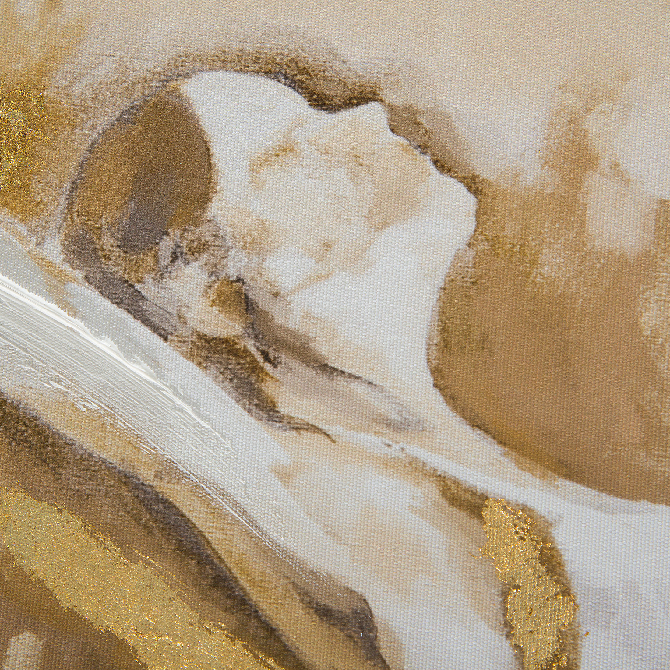 Oana Leinwand-Druck-handbemalt, Beige