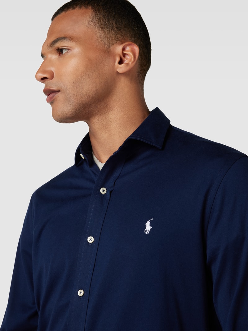 Regular Fit Freizeithemd mit Haifischkragen in marineblau