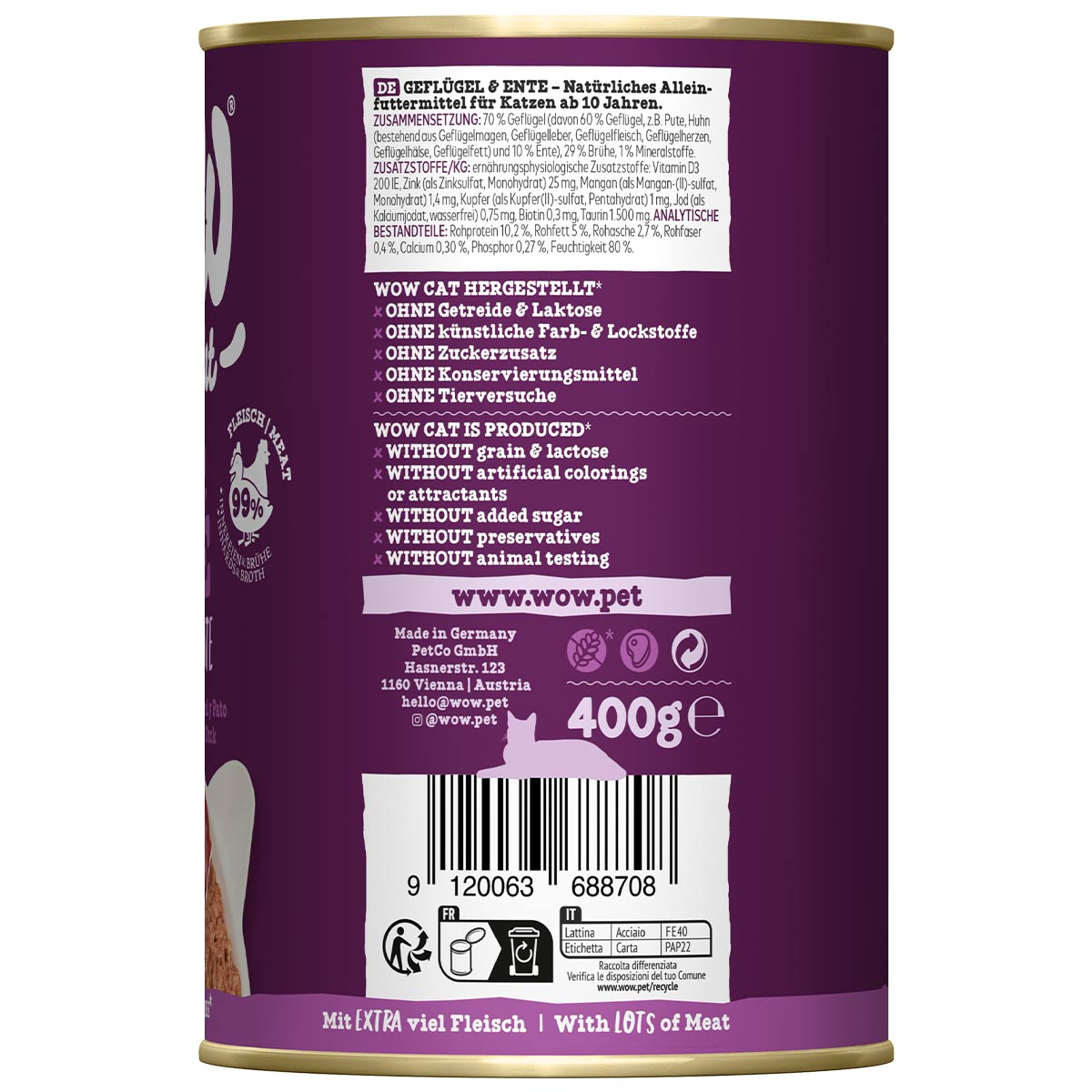 WOW CAT Senior Geflügel & Ente günstig kaufen bei ZooRoyal