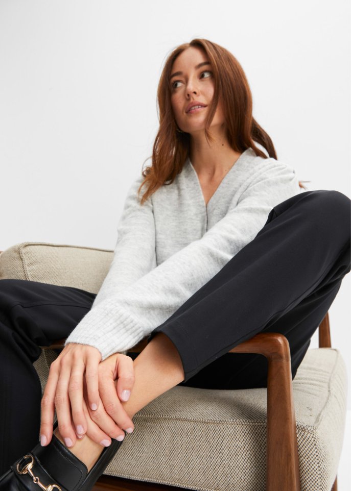 High-Waist-Hose mit Taschen und Bequembund, knöchellang