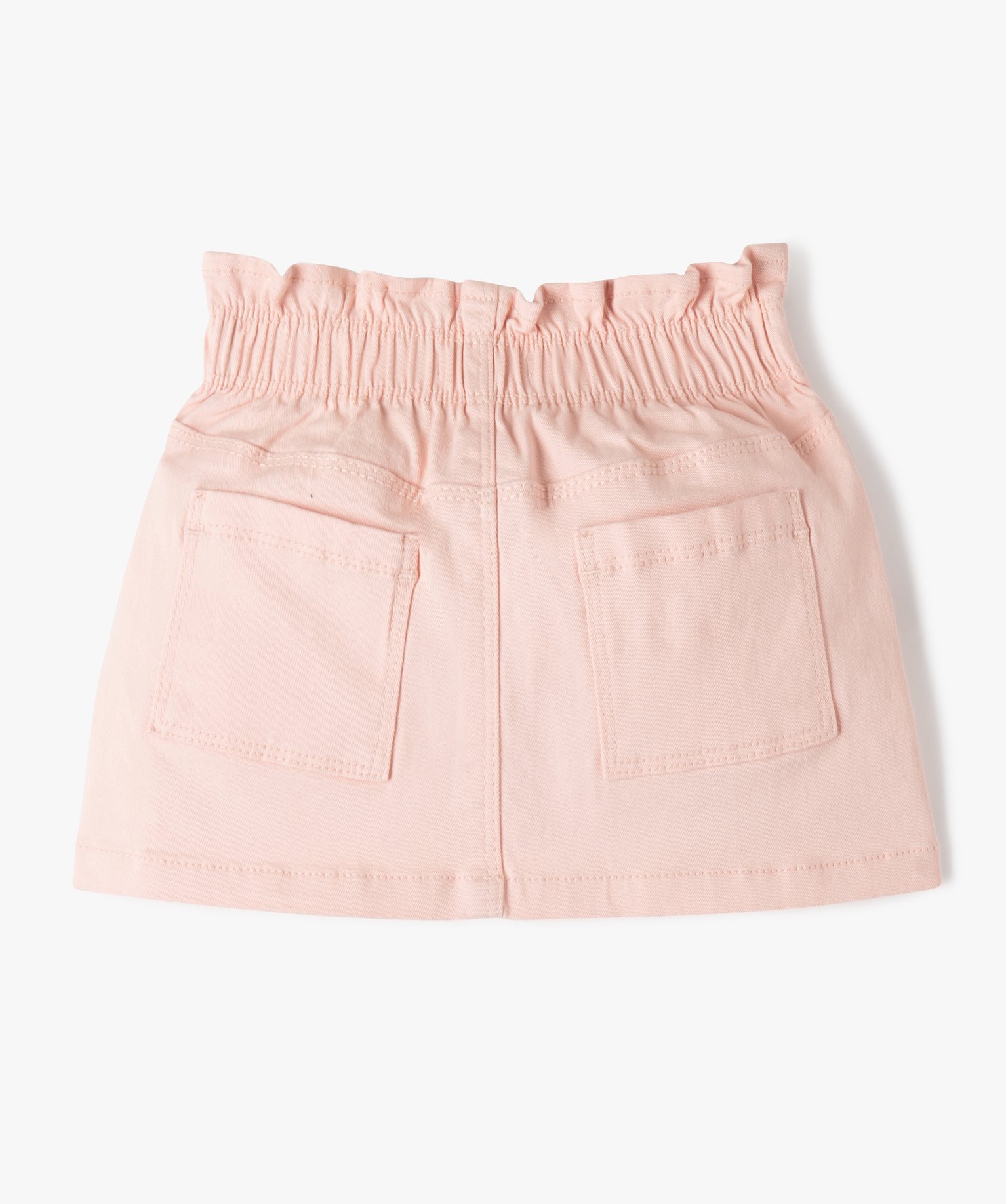 Jupe bébé fille à taille froncée en coton stretch rose | GEMO