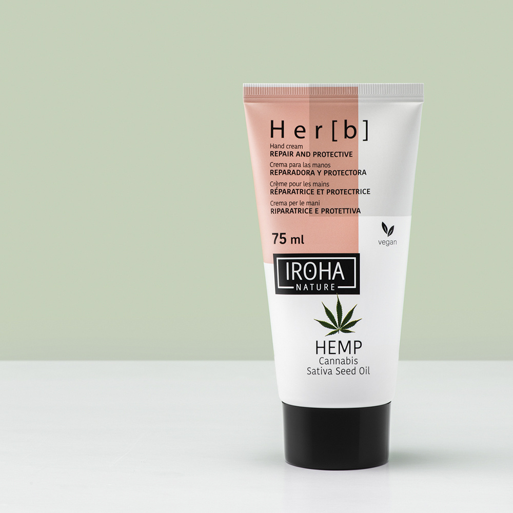 iroha Crème pour les mains RÉPARATRICE &  PROTECTRICE  - HUILE DE GRAINES  DE CHANVRE Crème pour les mains