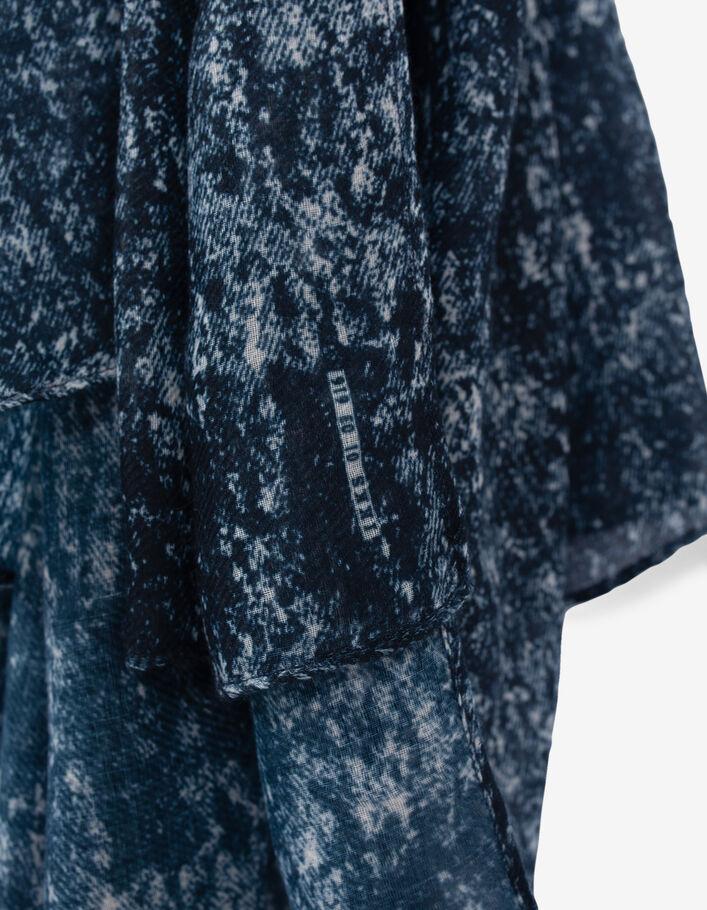 Chèche marine motif faux-uni Homme
