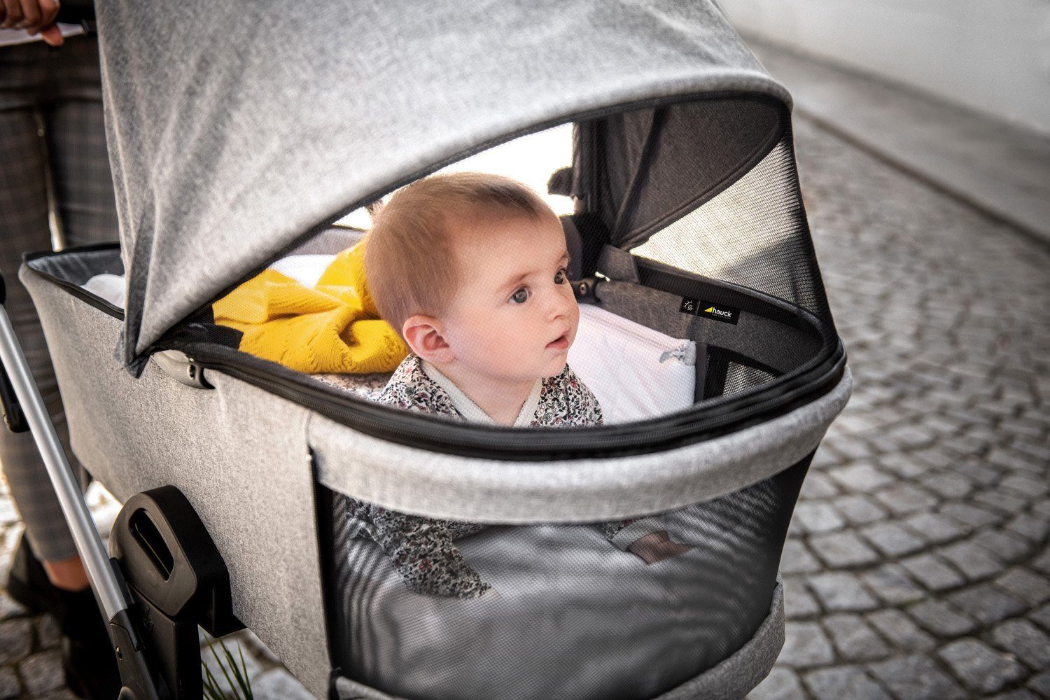 Hauck Kombi-Kinderwagen Vision X, black/beige, (3-tlg), mit Babywanne und Sportwagenaufsatz