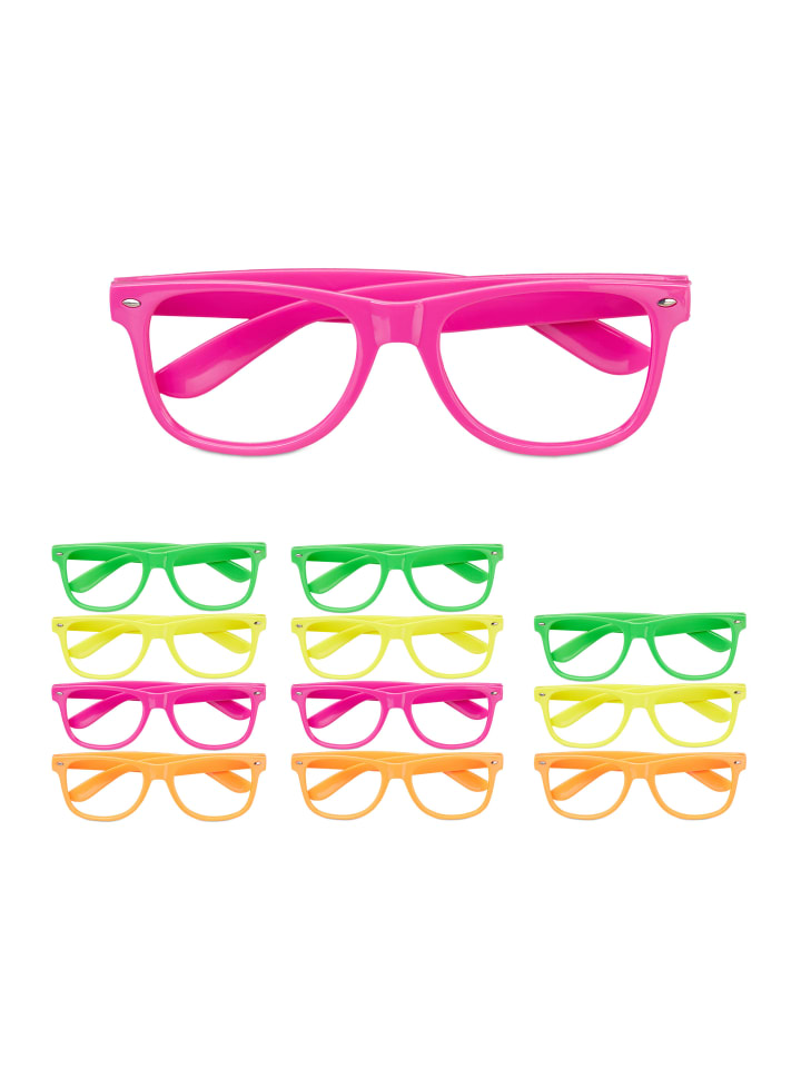 relaxdays 12x Partybrille in Bunt günstig kaufen onesize