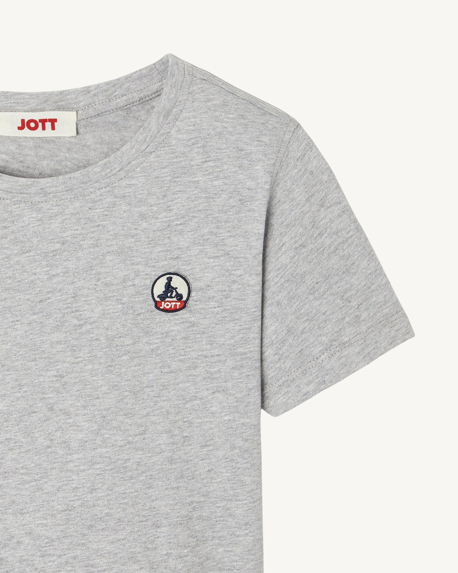T-shirt enfant en coton biologique col rond Gris chiné Rio