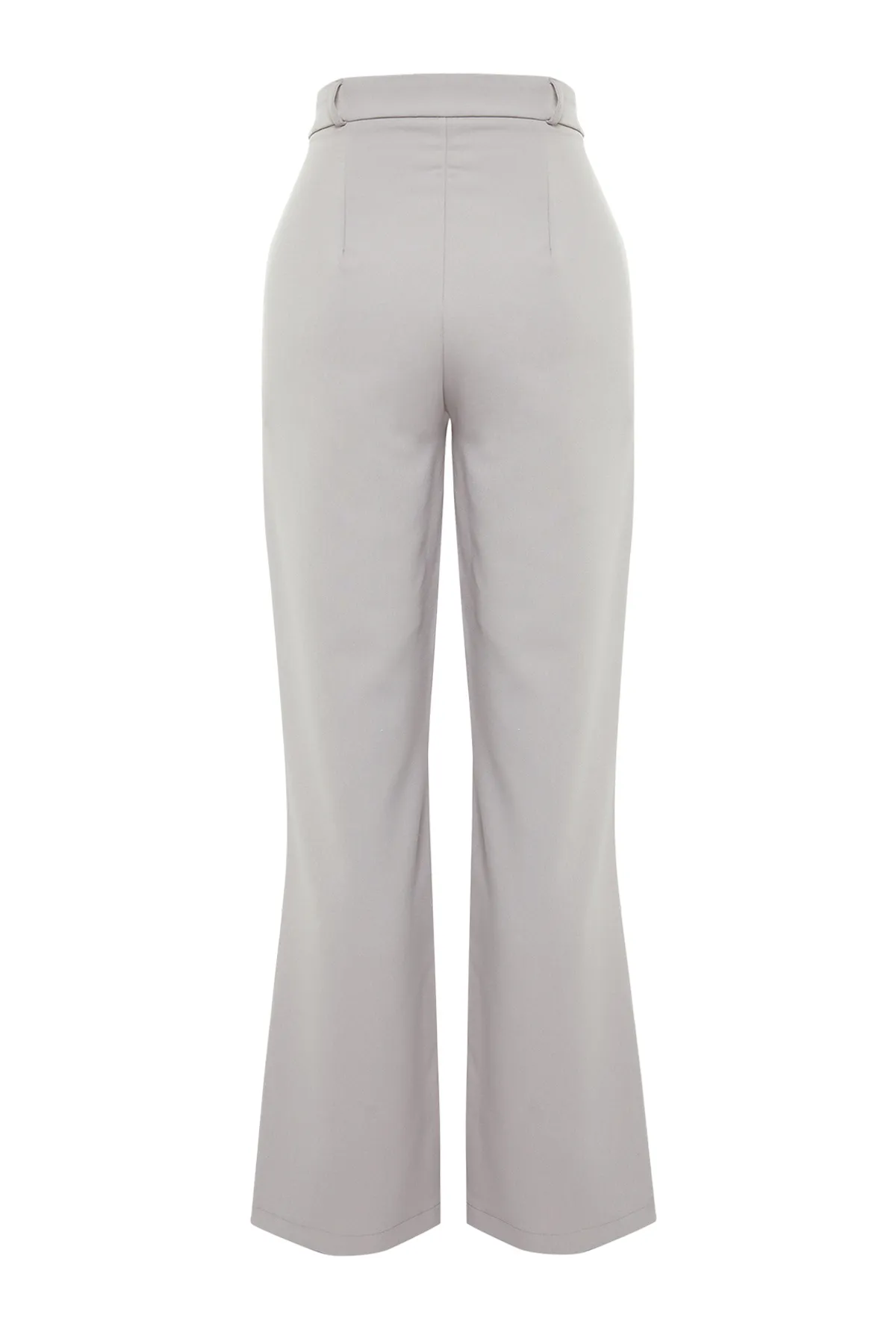 Trendyol Collection  Graue, plissierte Webhose mit weitem Bein TWOSS21PL0155