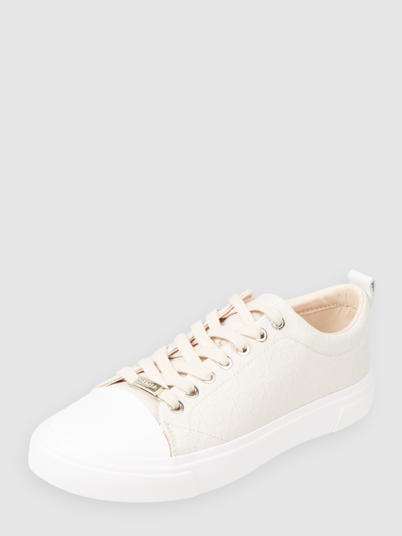 Sneaker mit Logo-Muster in beige