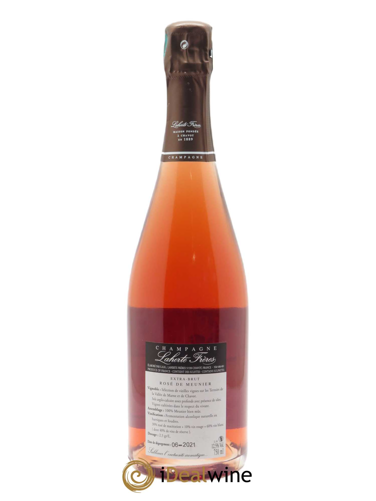 Extra-Brut Rosé de Meunier Laherte Frères   - Lot de 1 Bouteille