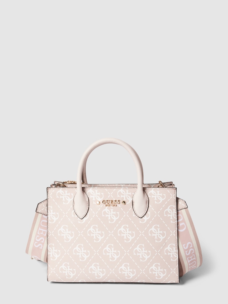 Tote Bag mit Label-Applikation Modell 'SATCHEL' in rosa