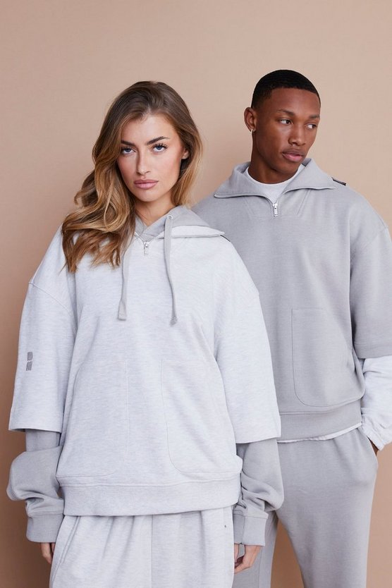 Kastiges Oversize Sweatshirt mit Trichterkragen