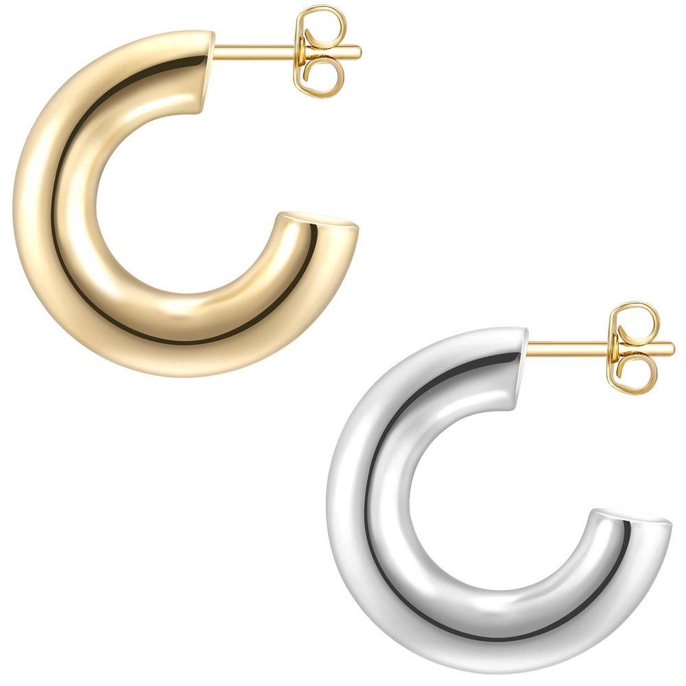 Glanzstücke München Créoles en argent Argent sterling en Or jaune Boucles d'oreilles