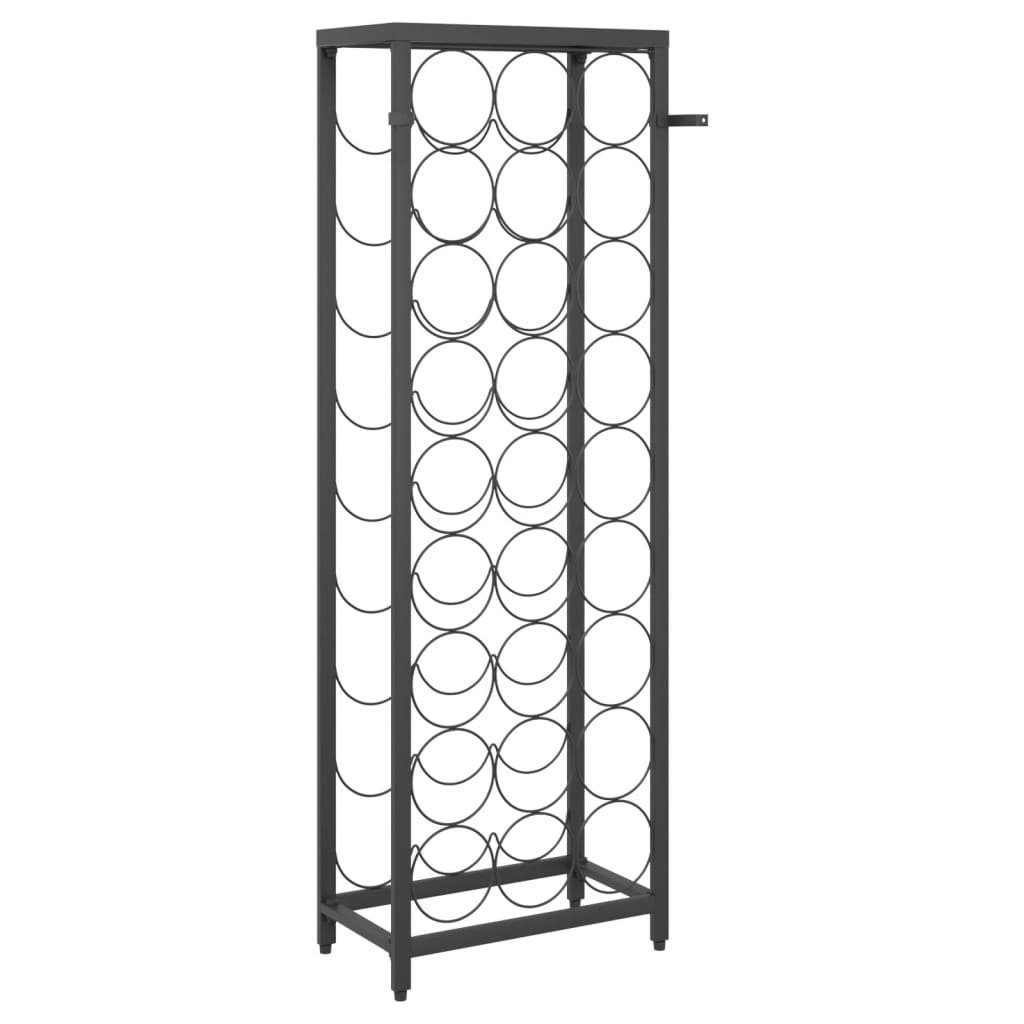 vidaXL Weinregal Weinregal für 27 Flaschen Schwarz 34x18x100 cm Schmiedeeisen