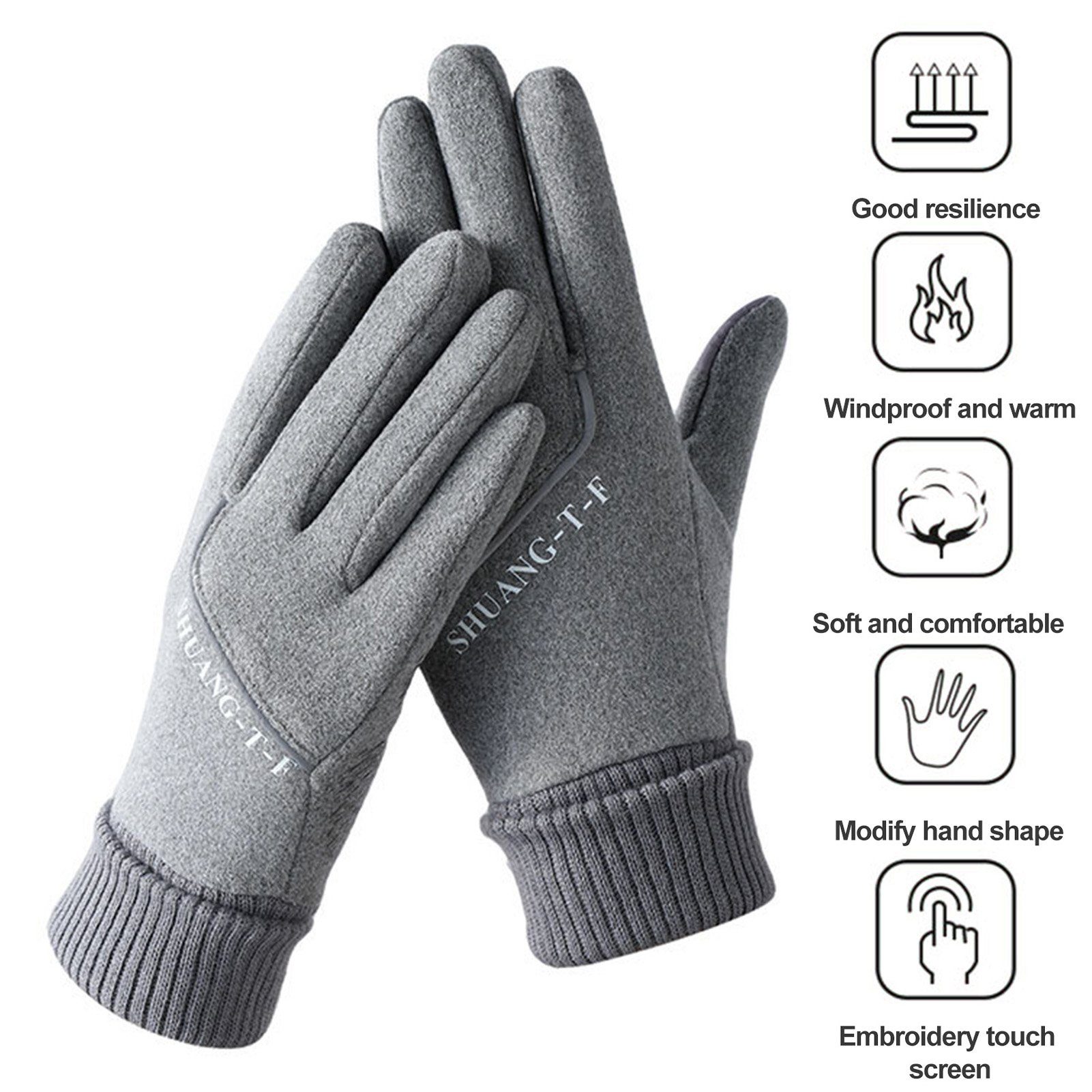 farfi Skihandschuhe 1 Paar Touchscreen Winter warme Handschuhe Anti-Rutsch-Vollfinger (1 Paar Winterhandschuhe)