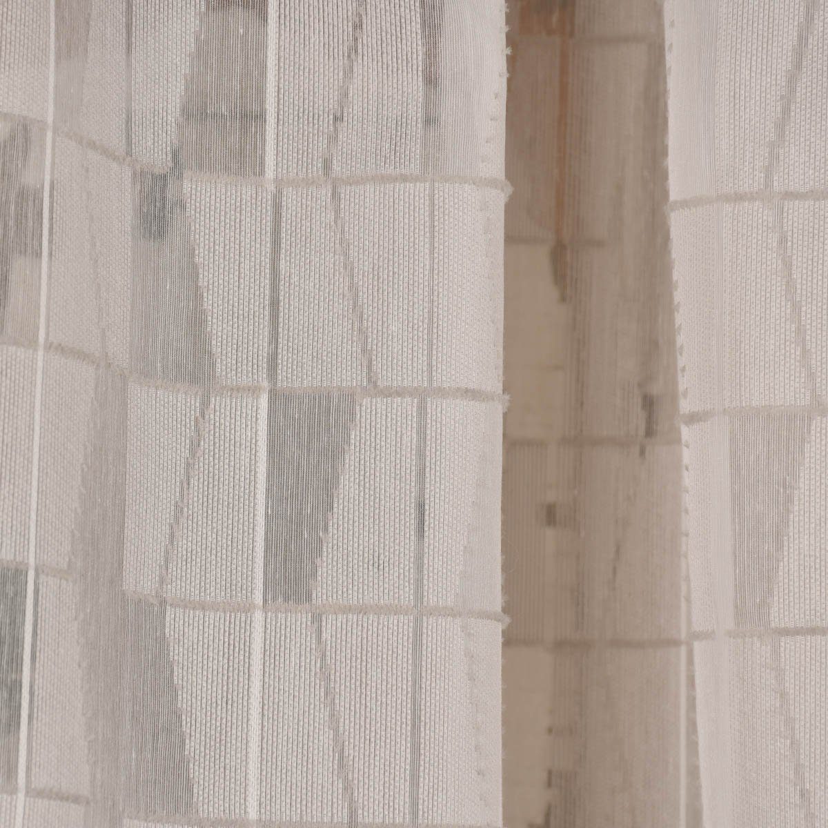 Meterware Rasch Textil Gardinenstoff Stores Scherli Rechtecke abstrakt ste300cm, stark perforiert, Kunstfaser, überbreit