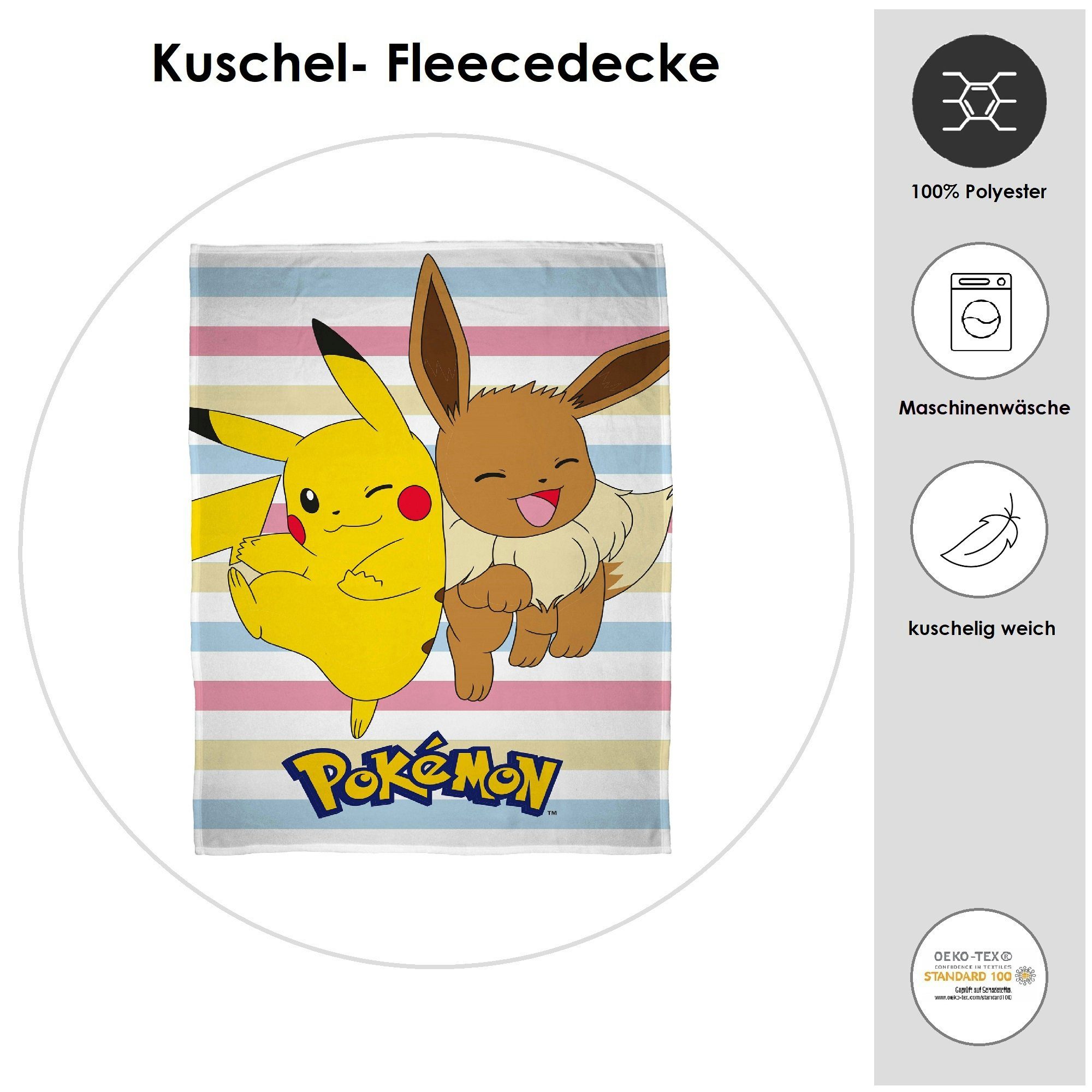 Kinderdecke Super flauschige Pokemon Kuscheldecke 
