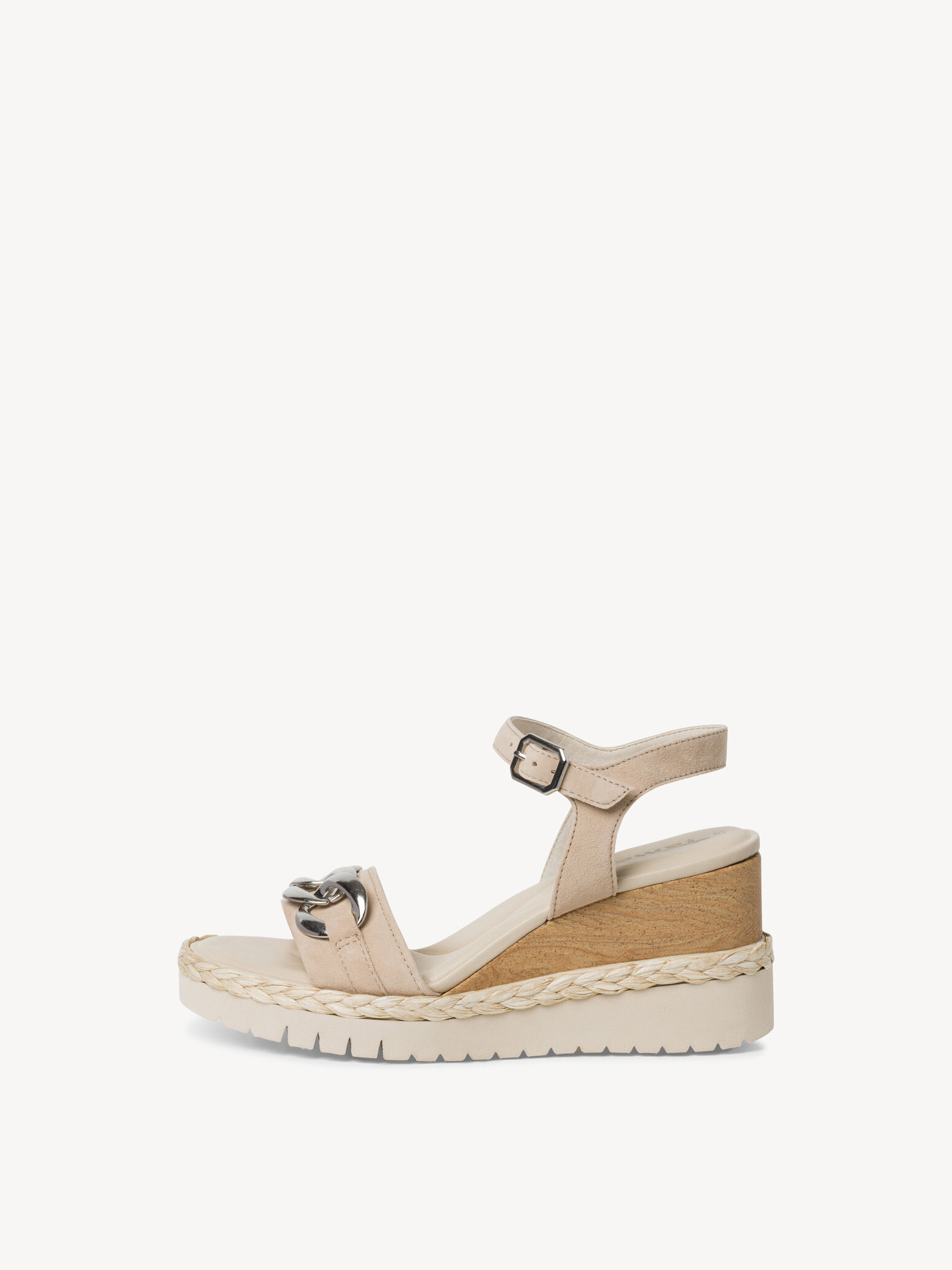 Sandale à talon en cuir - beige