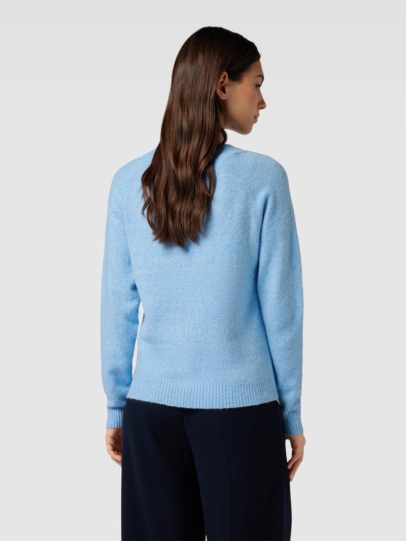 Strickpullover mit Rundhalsausschnitt Modell 'DOFFY' in hellblau