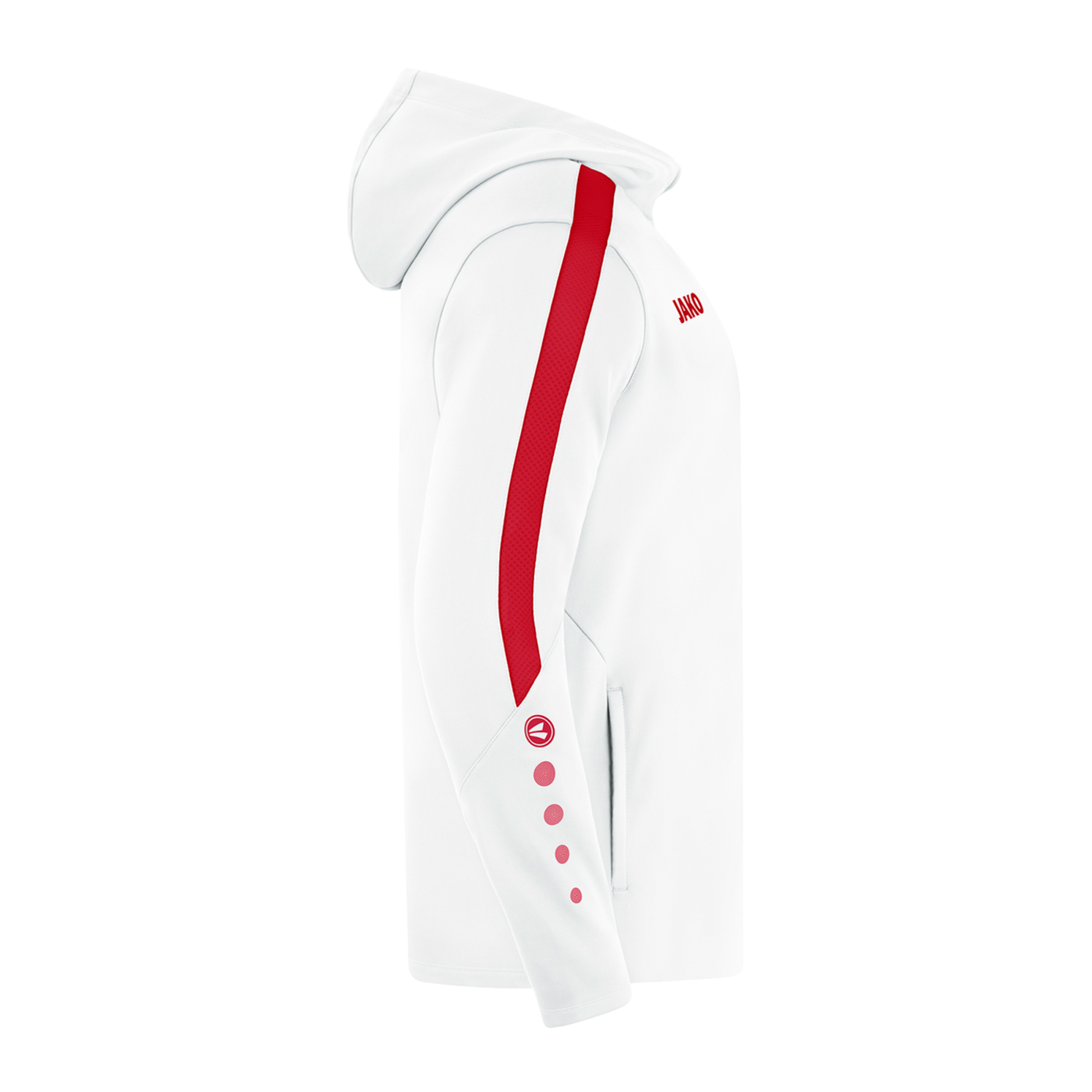 JAKO Power Kapuzenjacke Kids Weiss Rot F004