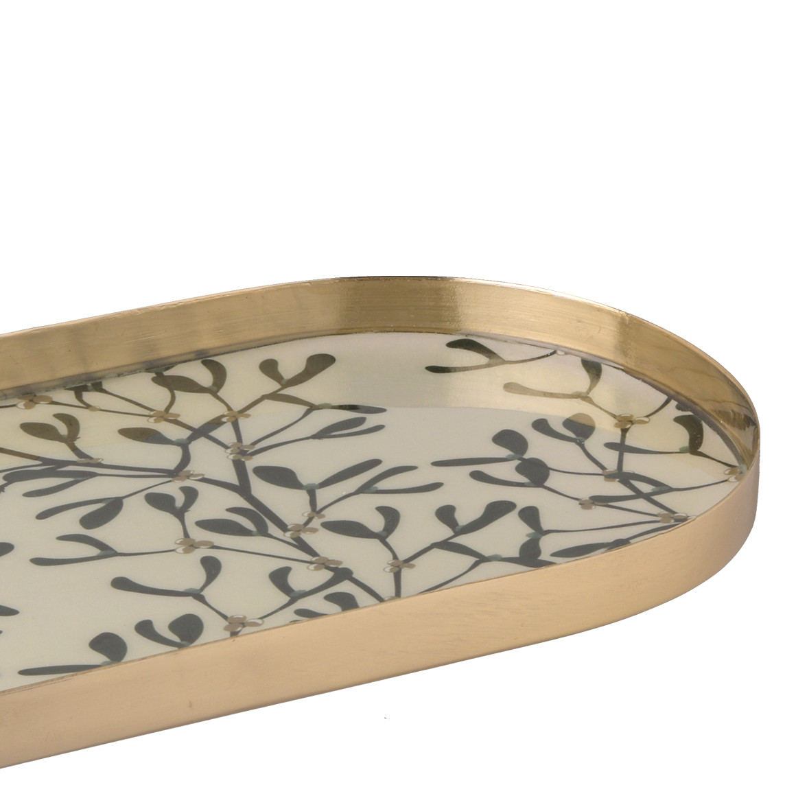 Deko-Tablett mit Mistelzweig-Motiv