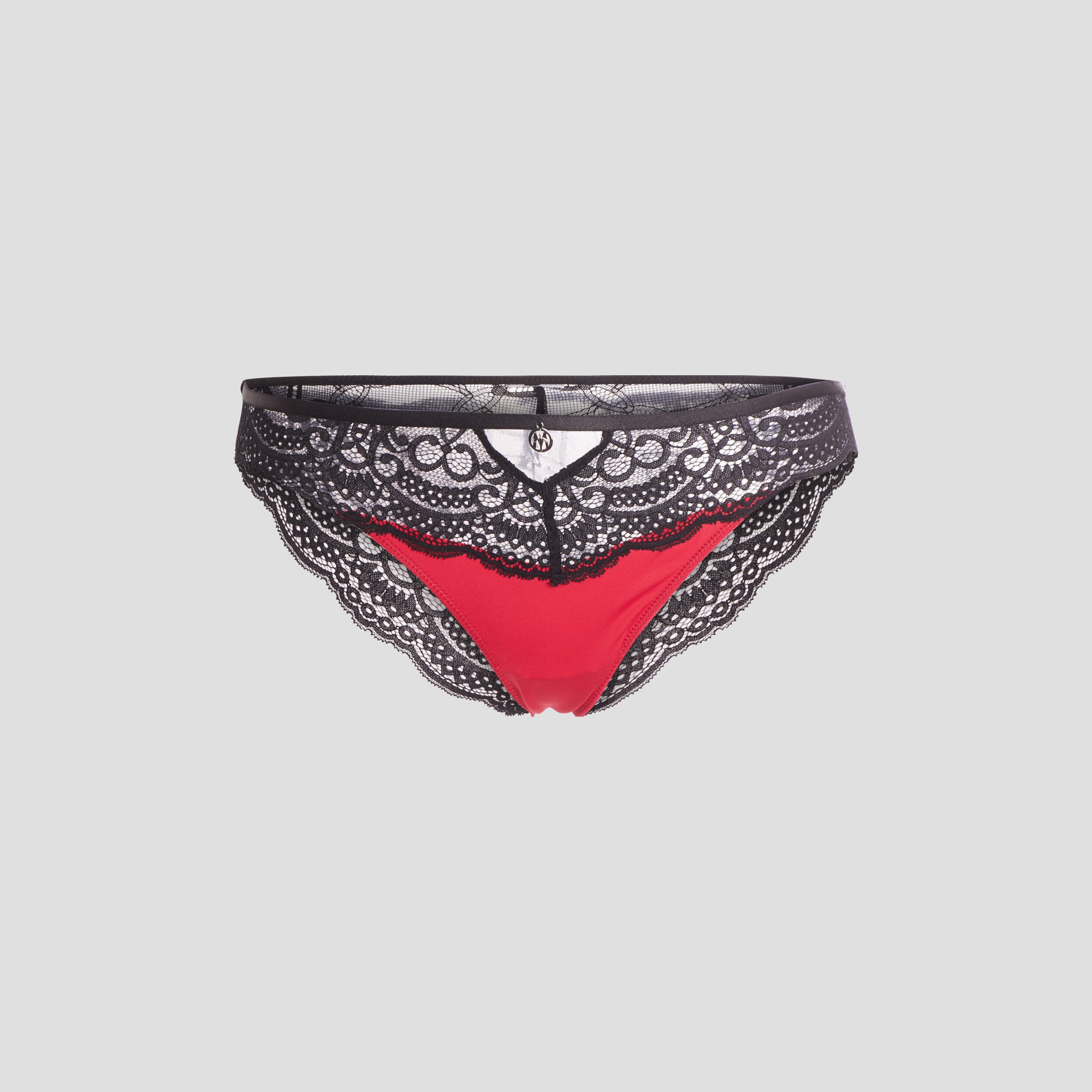 Culotte avec micro dentelle rouge femme | La Halle