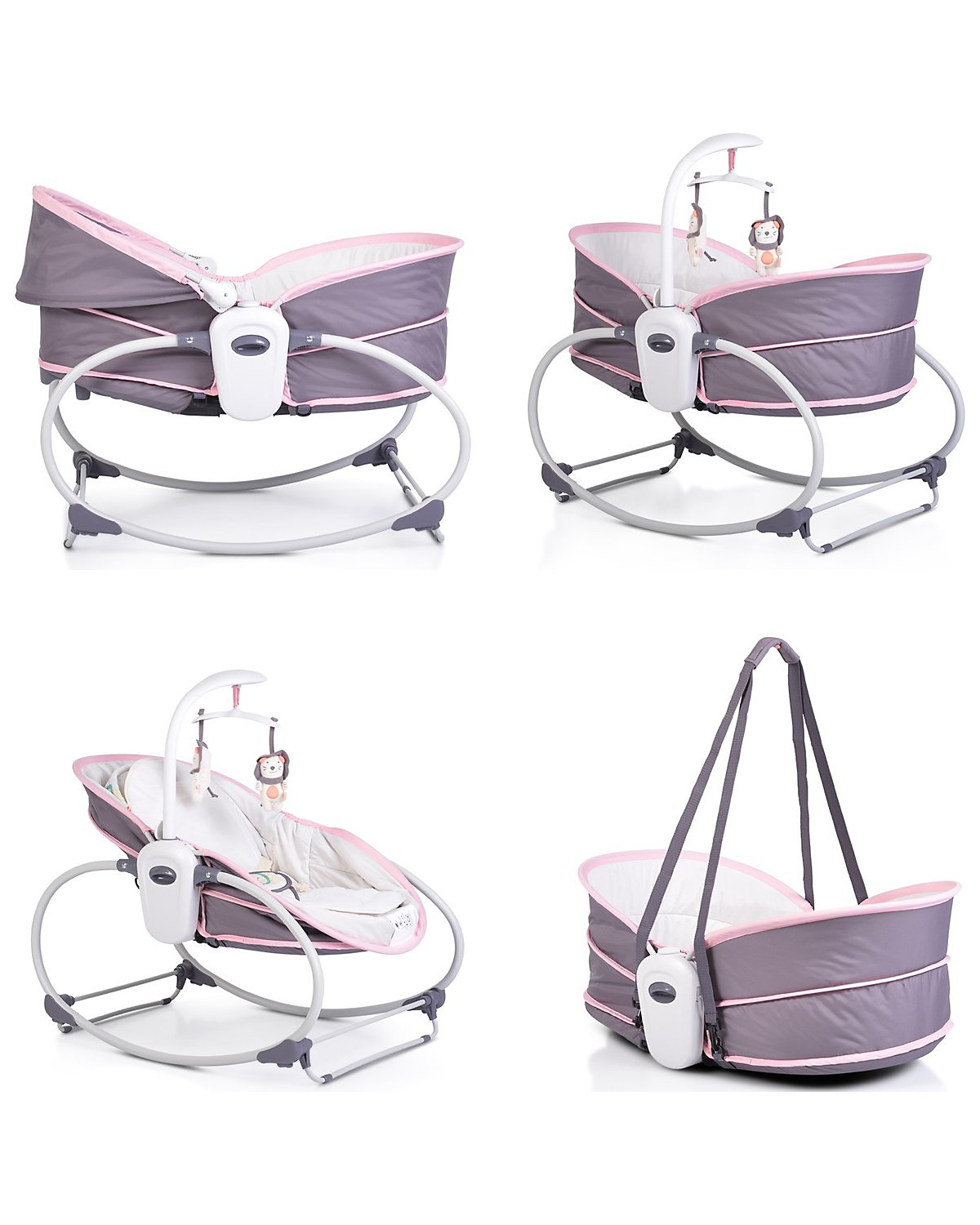 Babywippe Ava mit Musikfunktion Vibration Sonnenschutz Moskitonetz Babywippen