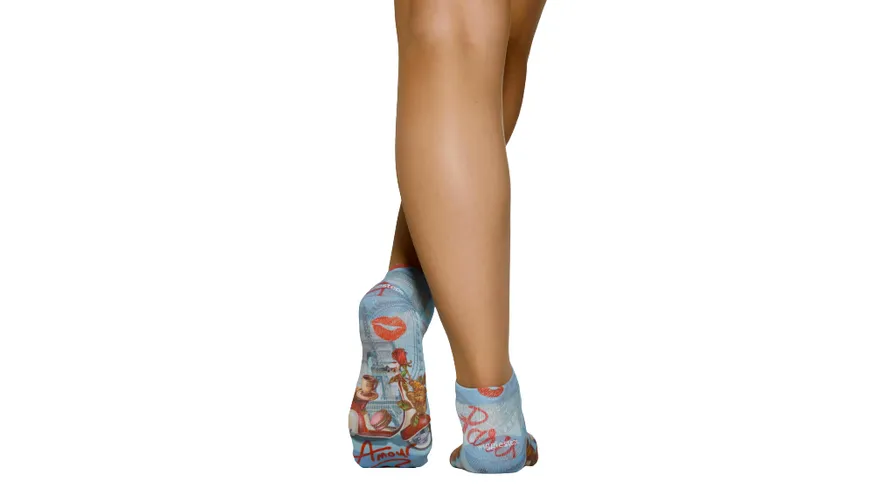 wigglesteps Damen Sneaker Socken AMOUR Light Blue