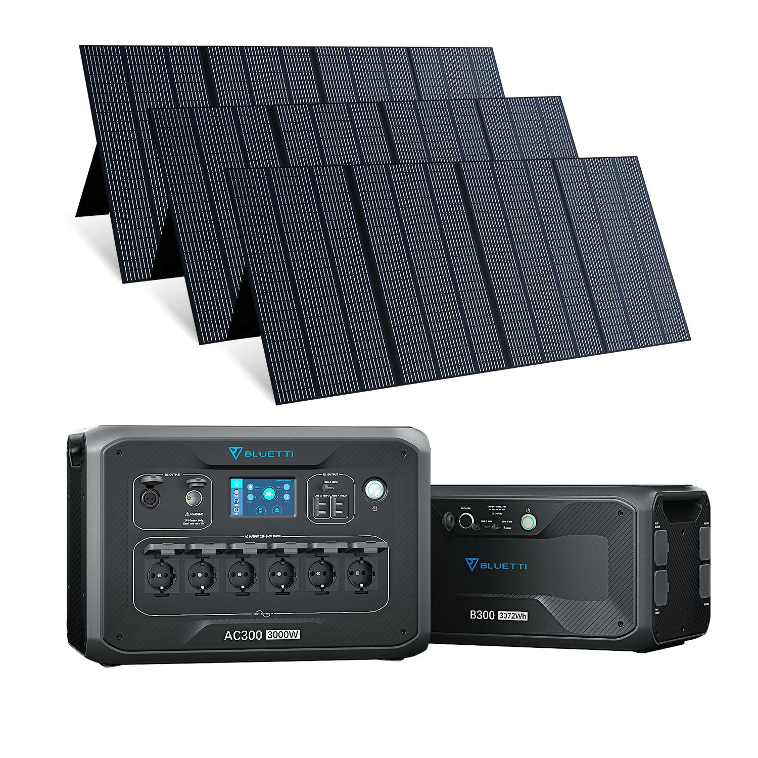 BLUETTI Stromerzeuger AC300+B300 mit 3*PV350 Solarpanels, (1-tlg)