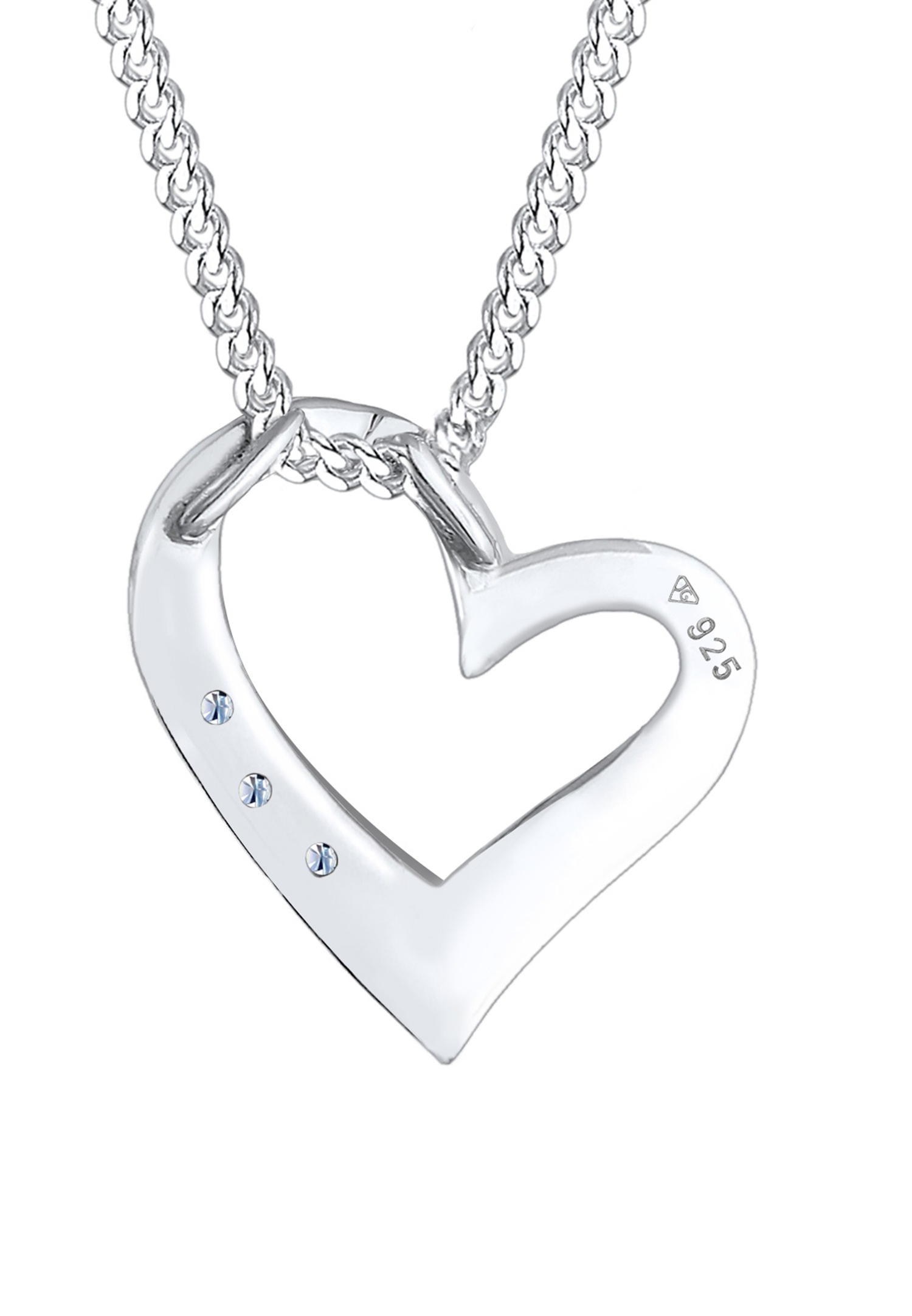 Elli DIAMONDS Halskette Herz Ewigkeit Diamant (0.045 ct.) 925 Silber