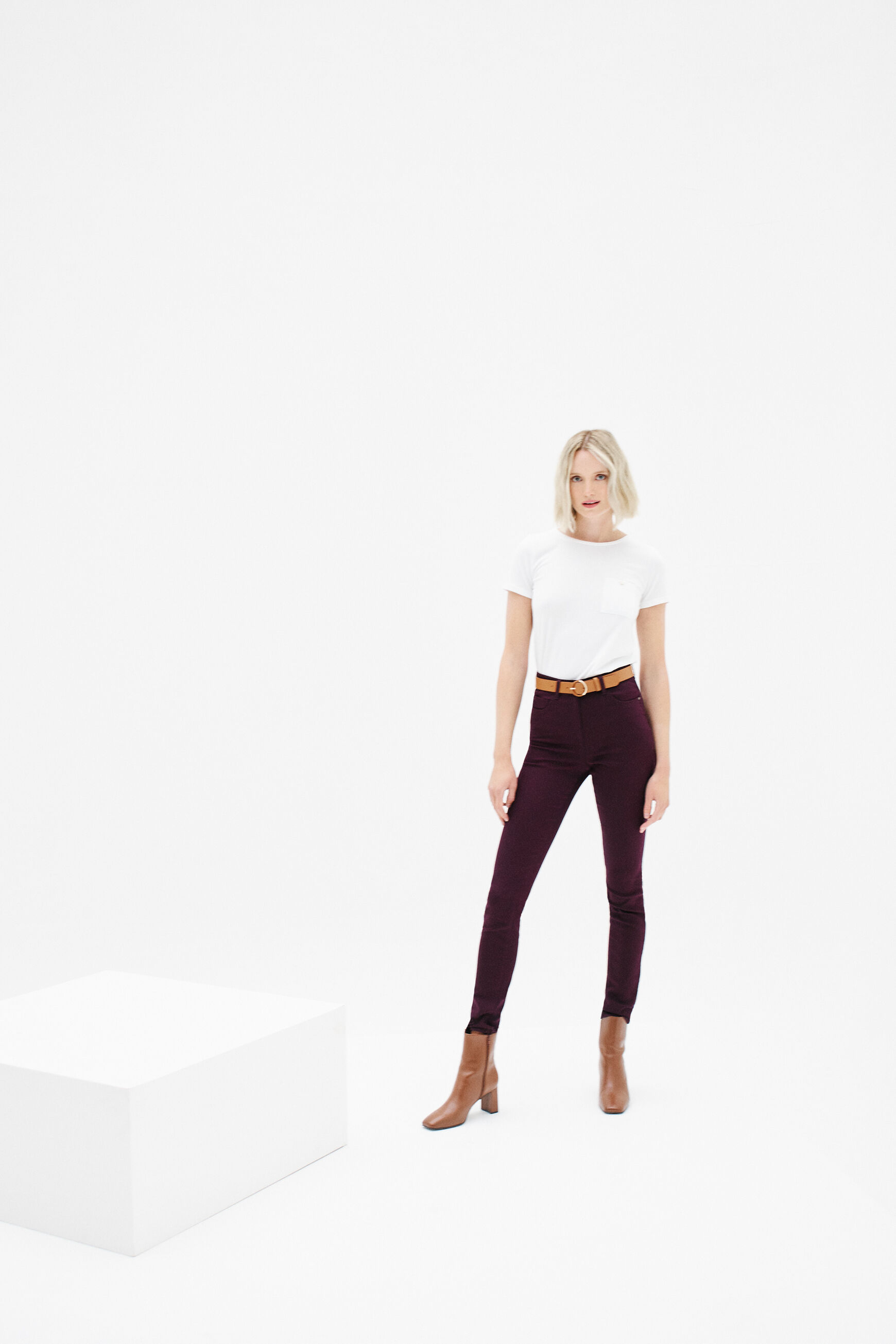pantalon joss bordeaux femme