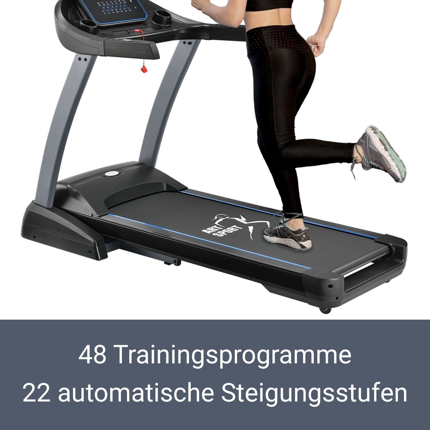 ArtSport Laufband Speedrunner 7000, 22 km/h, 48 Programme, 22 Stufen Steigung, LCD-Display, klappbar